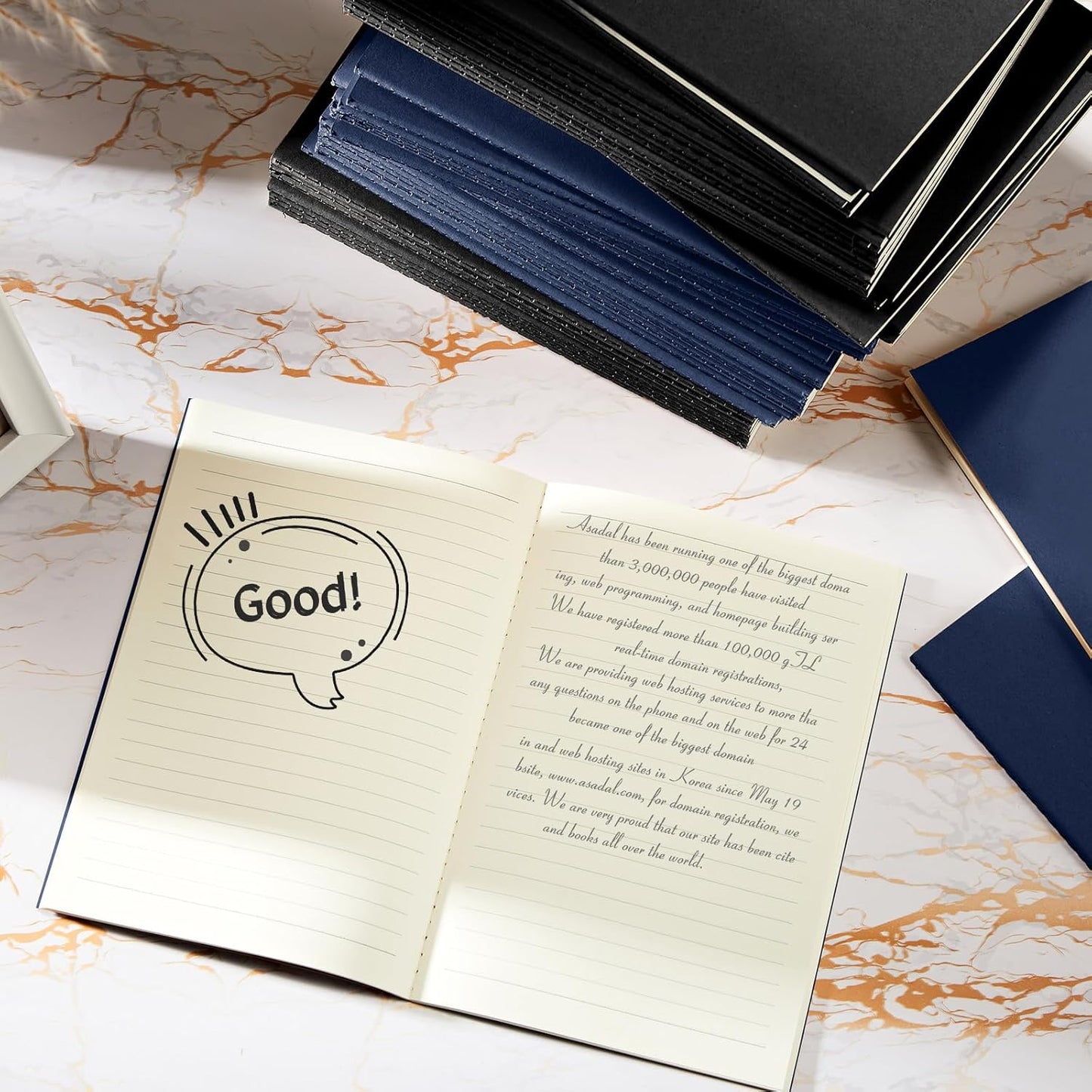 100 Pcs Kraft Notebook Journals 5.5 Inch x 8.3 Inch A5 Softcover Notebooks Bulk for Writing Sketch Office Notepad with 60 Pages 30 Sheets(Black, Navy,Lined)