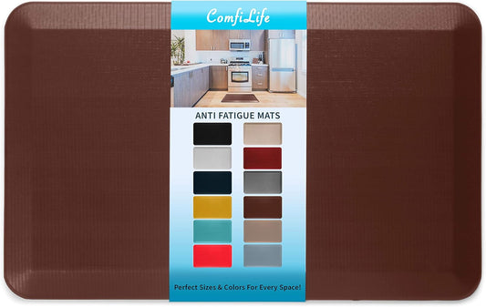 ComfiLife Anti Fatigue Floor Mat – 3/4 Inch Thick Kitchen Mats for Floor, Standing Desk Mat, Kitchen Rug – Comfort at Home, Office – Durable – Stain Resistant – Non-Slip Bottom (20" x 32", Brown)