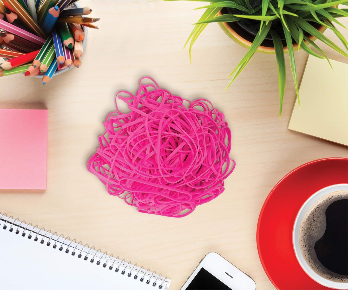 Better Office Products 200 Pink Rubber Bands, Size 33, 200/Bag, Hot Pink Rubber Bands