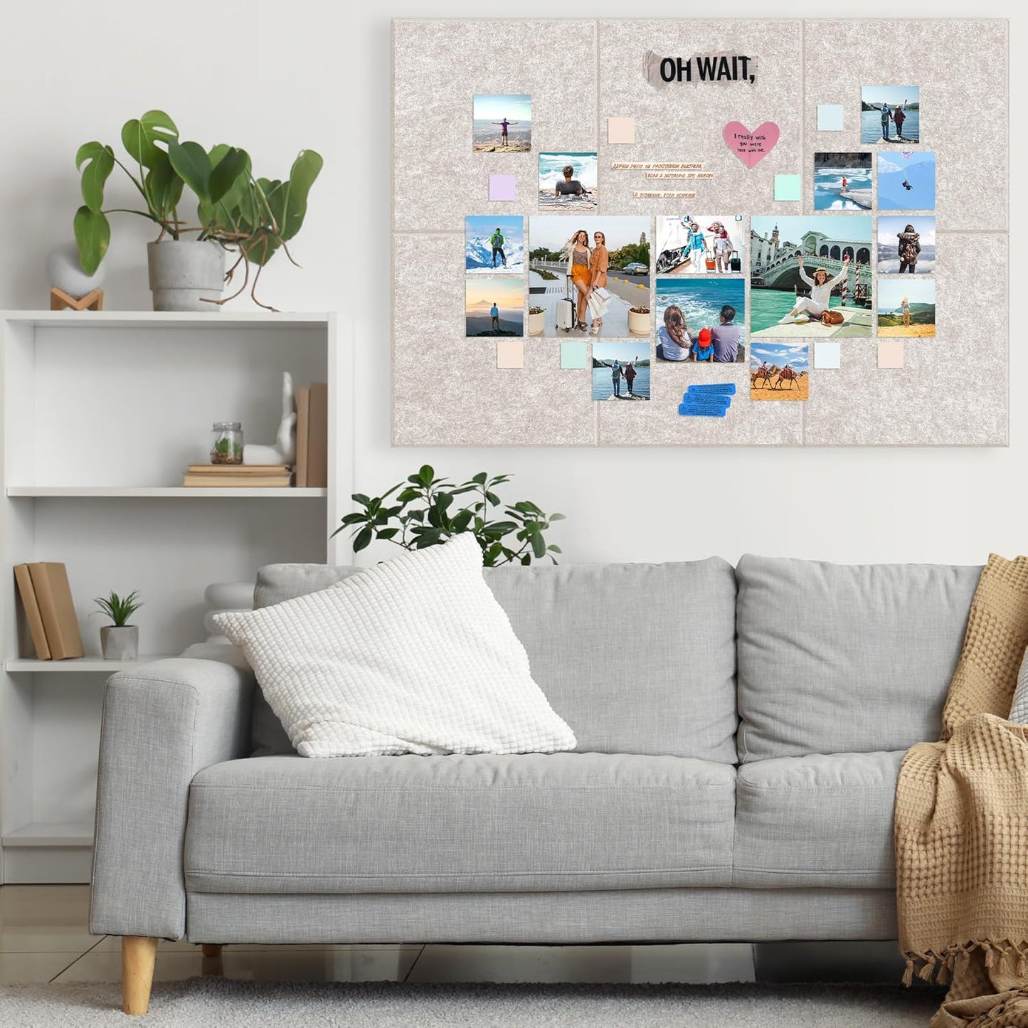 AKTOP Cork Board Bulletin Board 24"x36", 6 Pack Removable Felt Cork Board Tiles for Wall, Large Corkboard Notice Pin Board for Office, School & Home,24 Safe Adhesive Tabs, 20 Push Pins, Latte