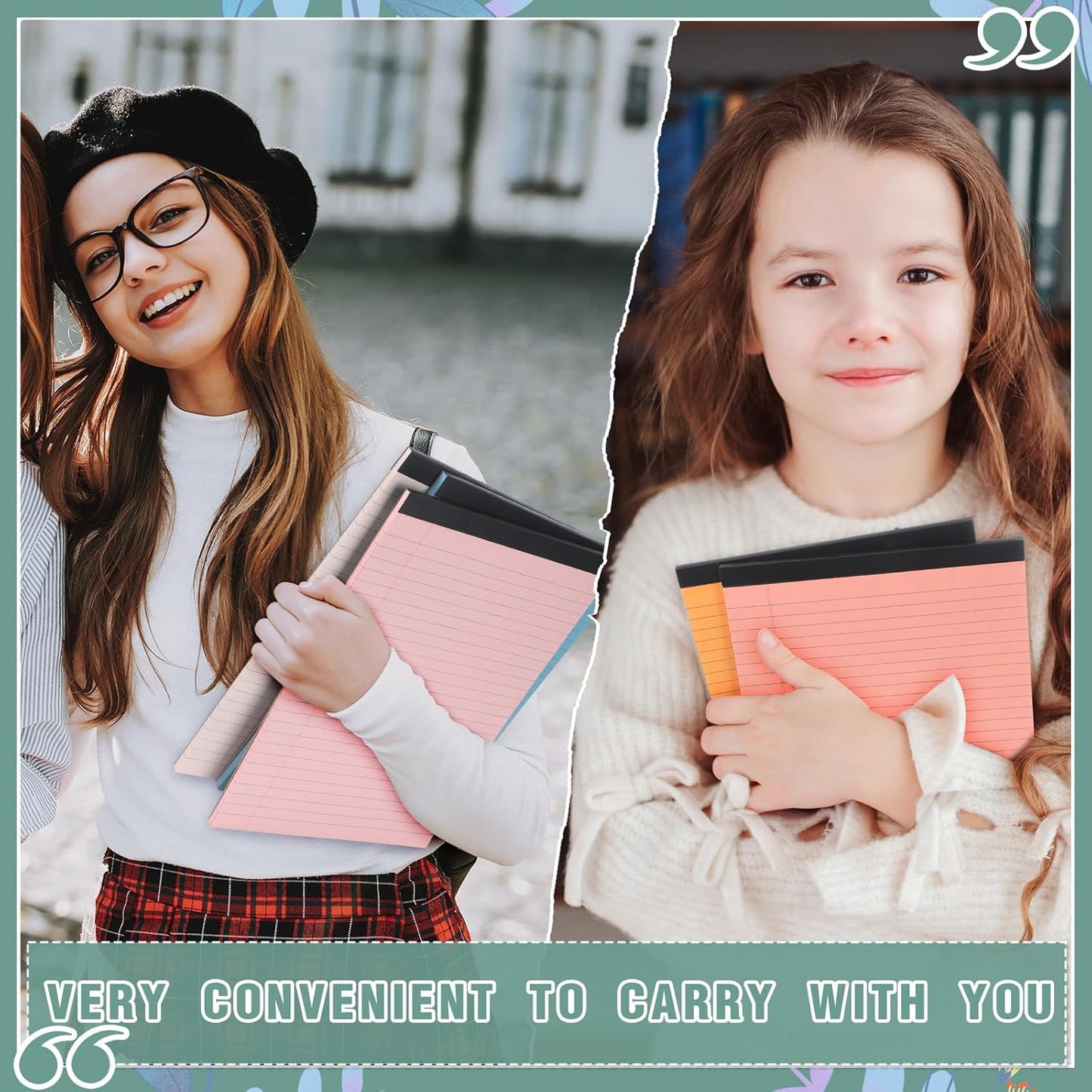 Lincia 12 Pcs Colored Legal Pad Writing Pads 8.5 x 11 Inch Wide Ruled 50 Sheets Per Notepad Micro Perforated Writing Notepad for School, College, Office, Business (Multicolor)