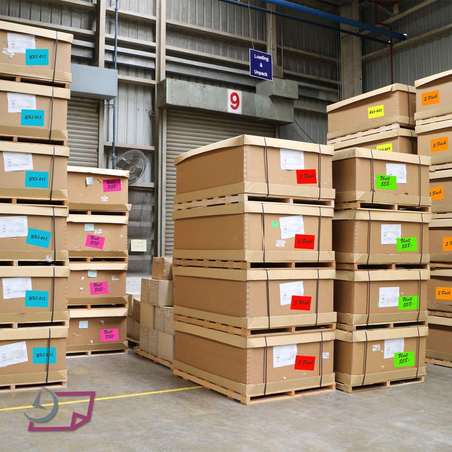 NextDayLabels 500 Rectangle Stickers (3" x 5") - Color Coding Labels Roll - Moving Labels for Boxes, Colored Inventory Stickers for Packing, Organizing, and Storage (Fluorescent Red)