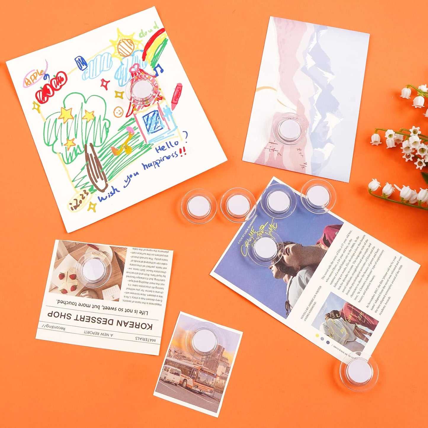 VNDUEEY 45 Pcs Round Whiteboard Magnets, Fridge Magnet Decorative, Dry Board Refrigerator Magnets, Small Magnet Teacher Supplies for School, Home, Office(Clear, 3cm/1.18in)