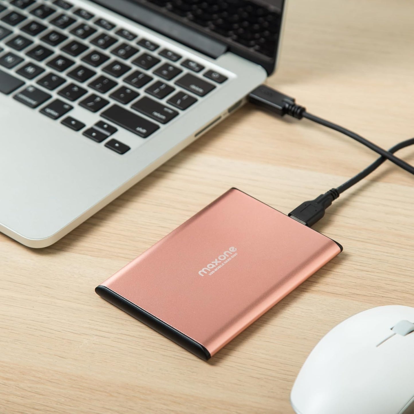 Maxone 160GB External Hard Drive Portable 2.5'' Ultra Slim HDD Storage USB 3.0 Compatible with PC, Laptop, Rose Pink