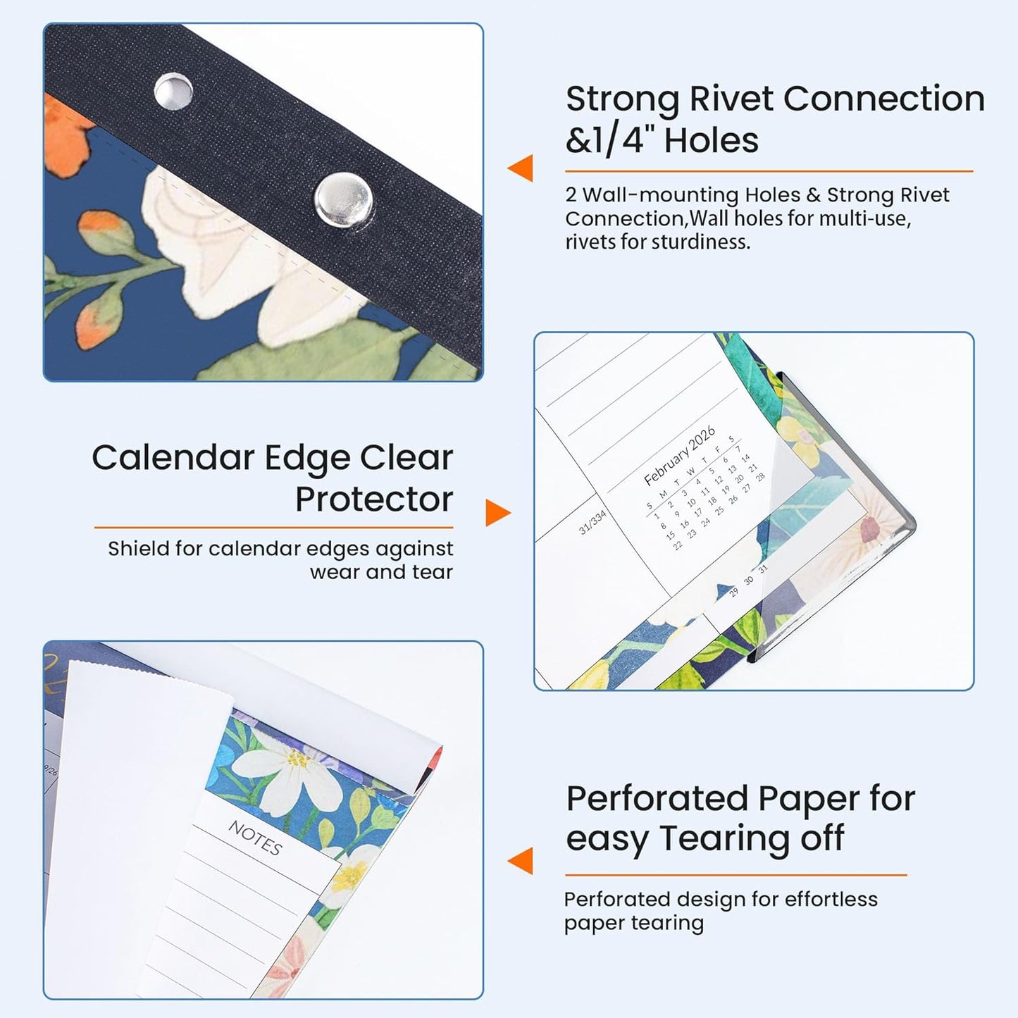 SUNEE Desk Calendar 2025-2026 - 18 Month Calendar Oct 2025 - Mar 2027, 17" x 12" Desktop Calendar with Notes, for Planning, Organizing in Family, School or Office - Colorful Floral 2026 Calendar