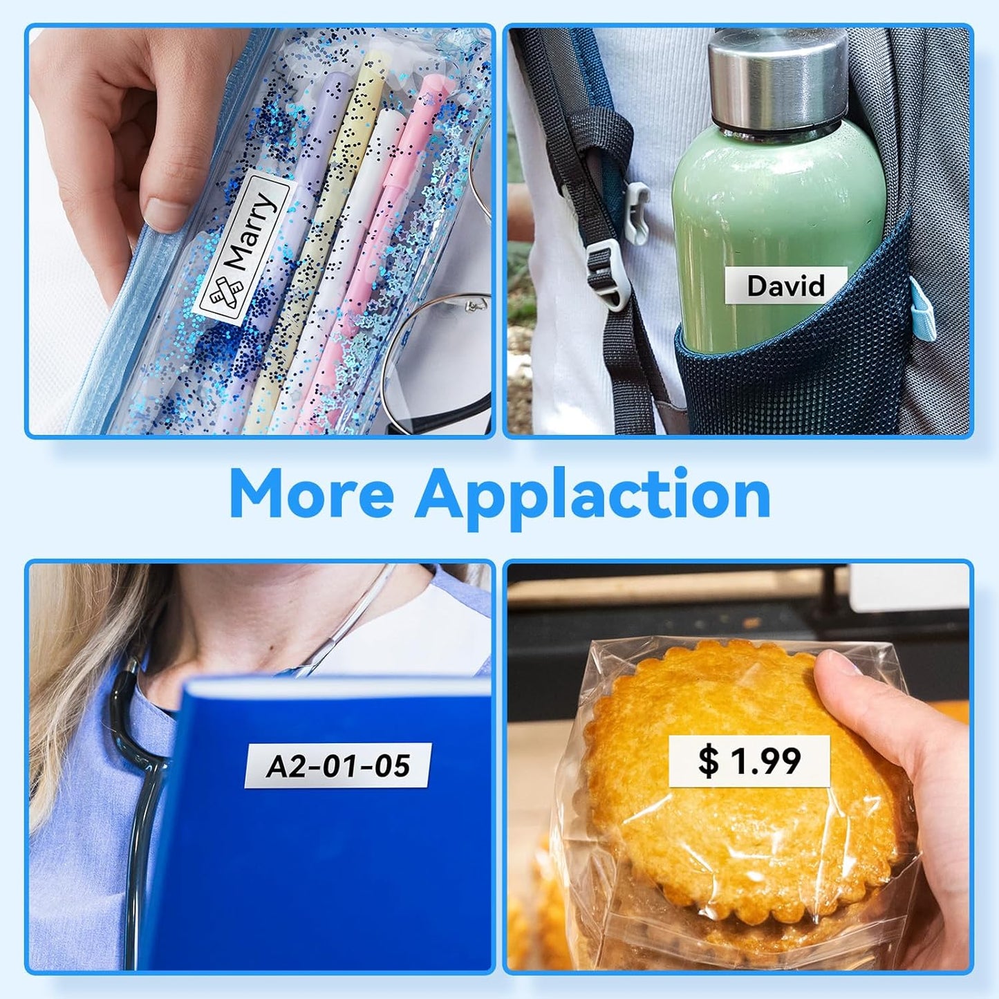 10 PK 12mm Label Maker Tape Compatible with Brother Label Maker Tape 12mm 0.47 White, Replace for Brother P Touch Label Tape 1/2 inch,Work for P-Touch PT-D210 PT-H110 PT-D220 PT-D400