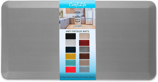 ComfiLife Anti Fatigue Floor Mat – 3/4 Inch Thick Kitchen Mats for Floor, Standing Desk Mat, Kitchen Rug – Comfort at Home, Office – Durable – Stain Resistant – Non-Slip Bottom (20" x 39", Gray)