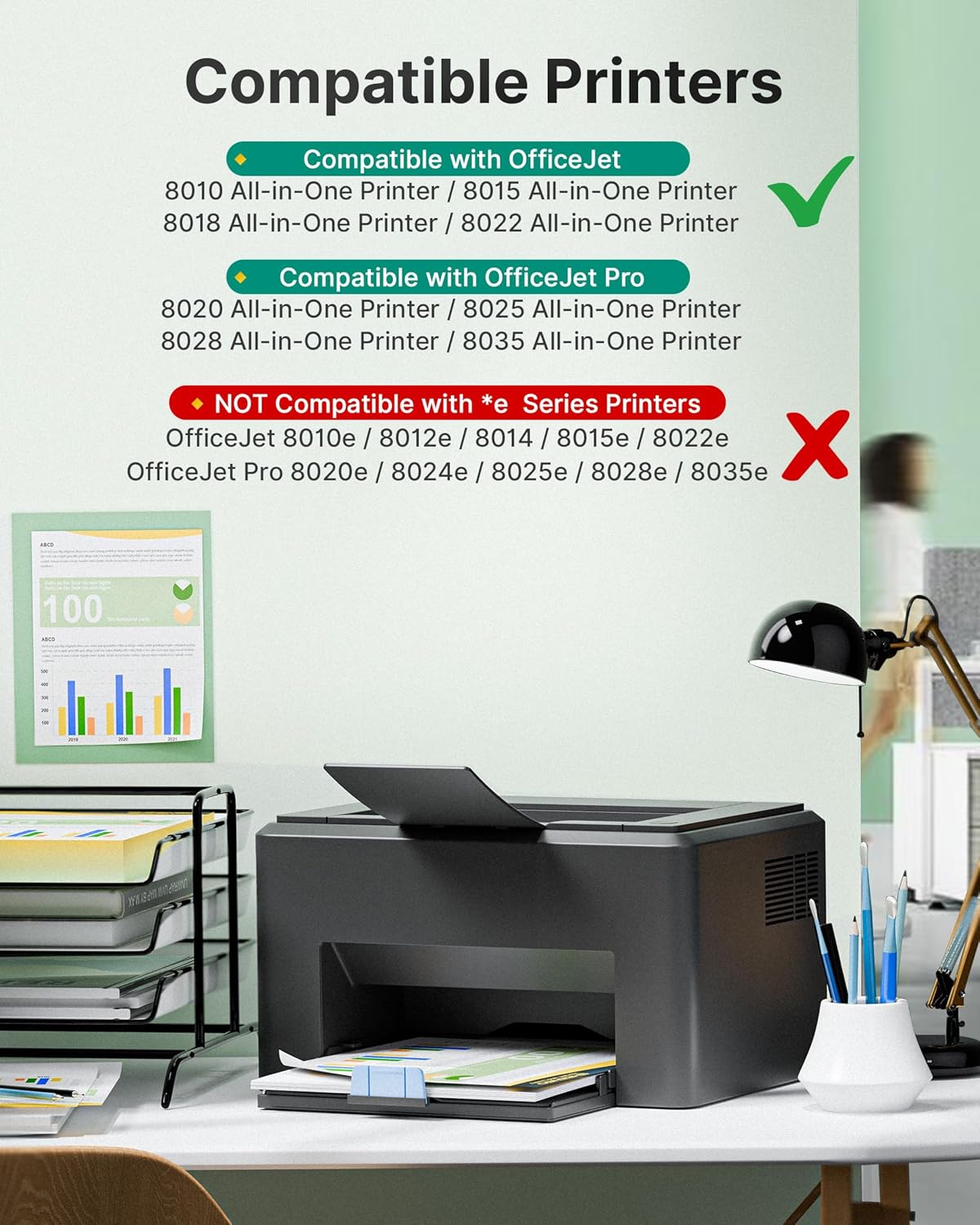 910XL Ink Cartridges for HP Printers (4 Pack) Replacement for HP 910XL Ink Cartridges Combo Pack Use for OfficeJet 8010 8020 Series, Pro 8020, 8030 Series Printer | Black Cyan Magenta Yellow