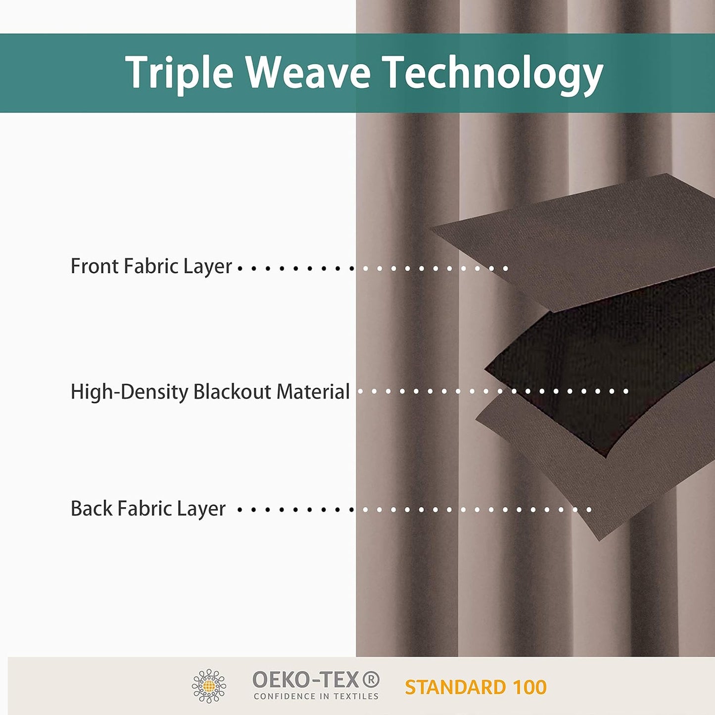 BONZER Room Divider Curtain Total Privacy Wall Noise Reducing Extra Wide Blackout Curtains for Patio Sliding Glass Door, 96L x 120W Inch (8L x 10W ft), 1 Panel, Khaki