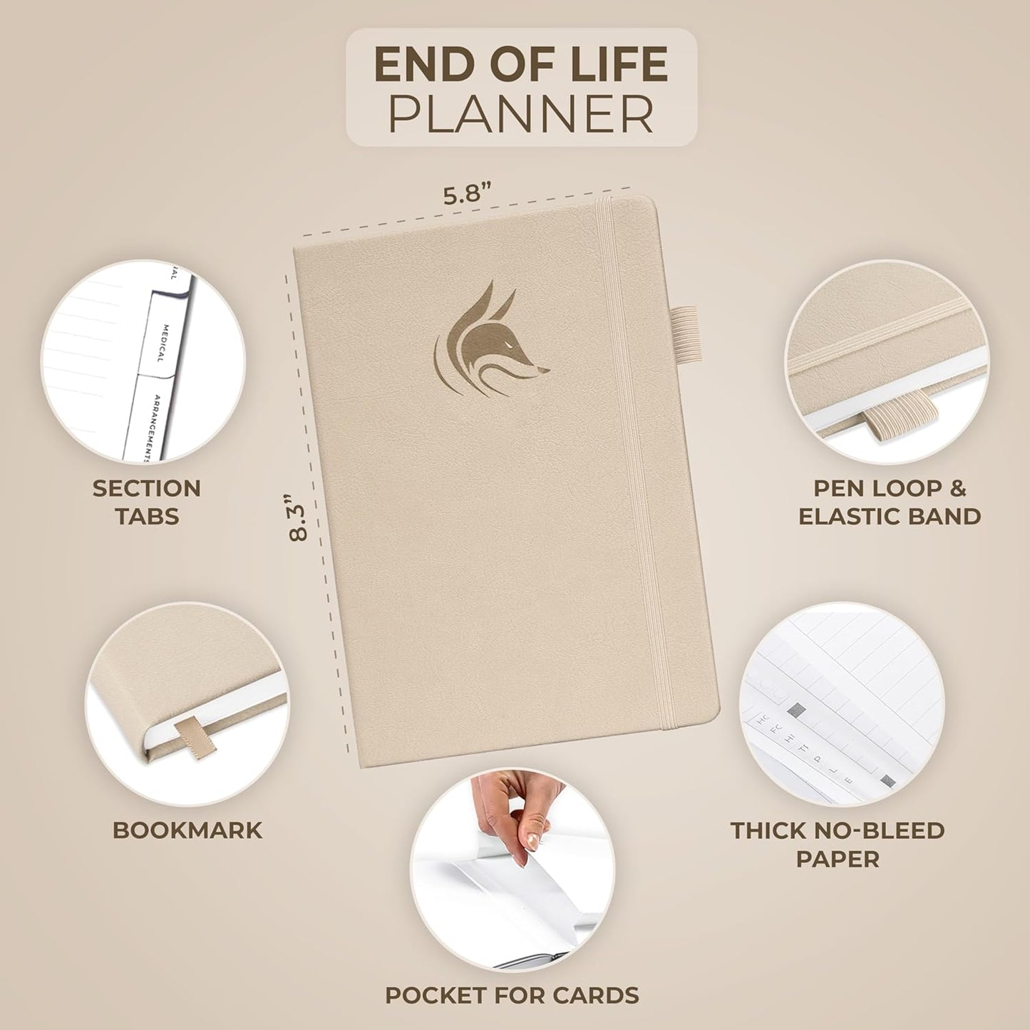 Clever Fox End of Life Planner – Final Arrangements Organizer for Beneficiary, Will Preparation, Last Wishes & Funeral Planning, A5 (Seashell)