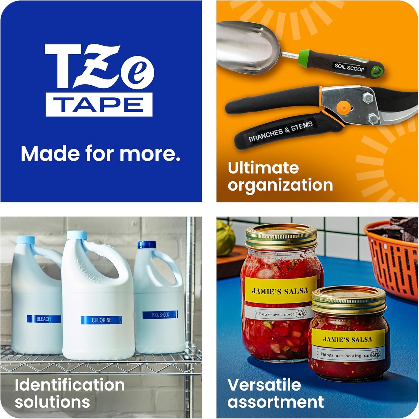 Brother Genuine P-Touch TZe Black Print on Yellow Label Tape (TZeS631), Strong Adhesive Laminated, ~1/2in x 26.2ft (12mm x 8m), for Select P-Touch Label Makers, Water-Resistant, Extra Strength