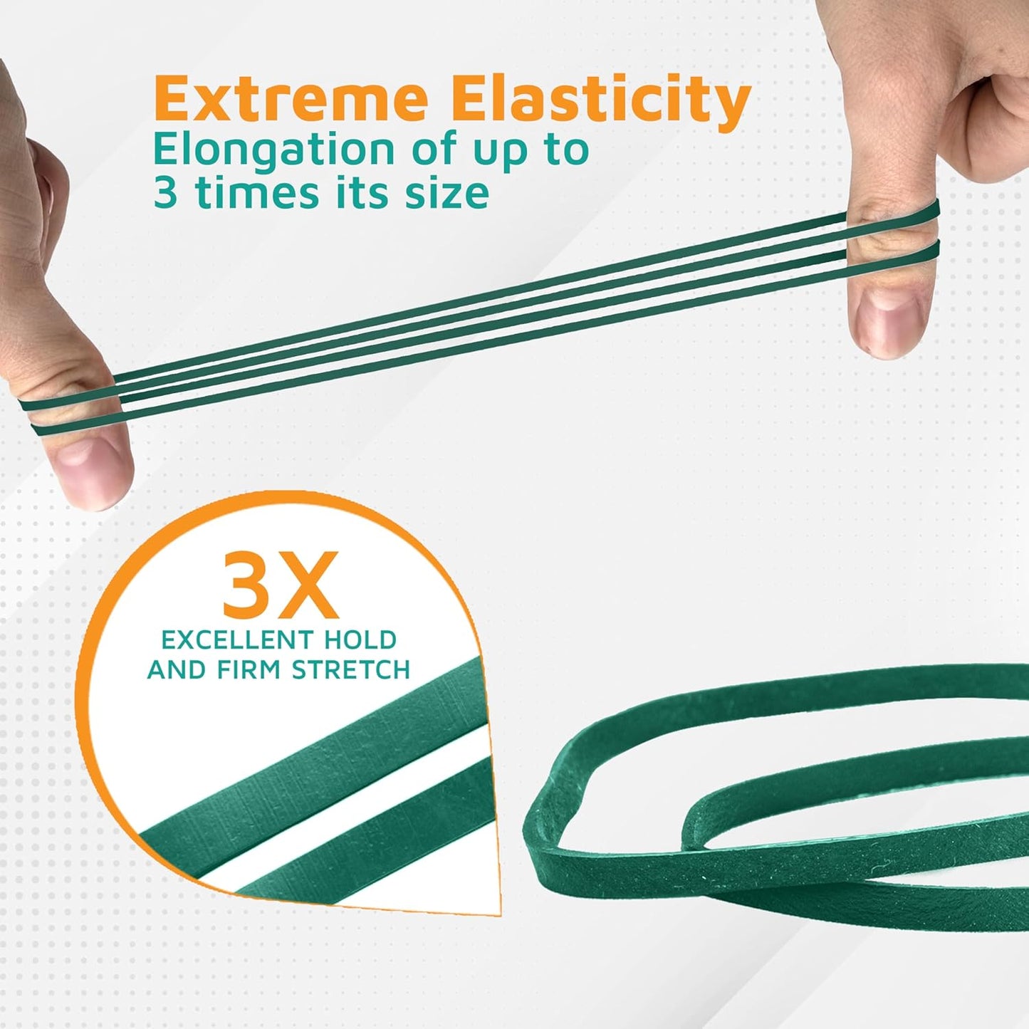 PlasticMill Forest Green Rubber Bands Size 33 (3 1/2" x 1/8") - #33 Colored Rubber Bands Office Supplies - Strong, Elastic Bands for Crafts, Balloon Garland, Cash, File Folders (500-Pack)