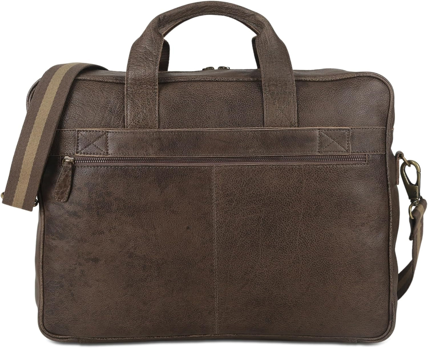 Leather briefcase 18 Inch Laptop Messenger Bags for Men and Women Best Office briefcase Satchel Bag (Grey)