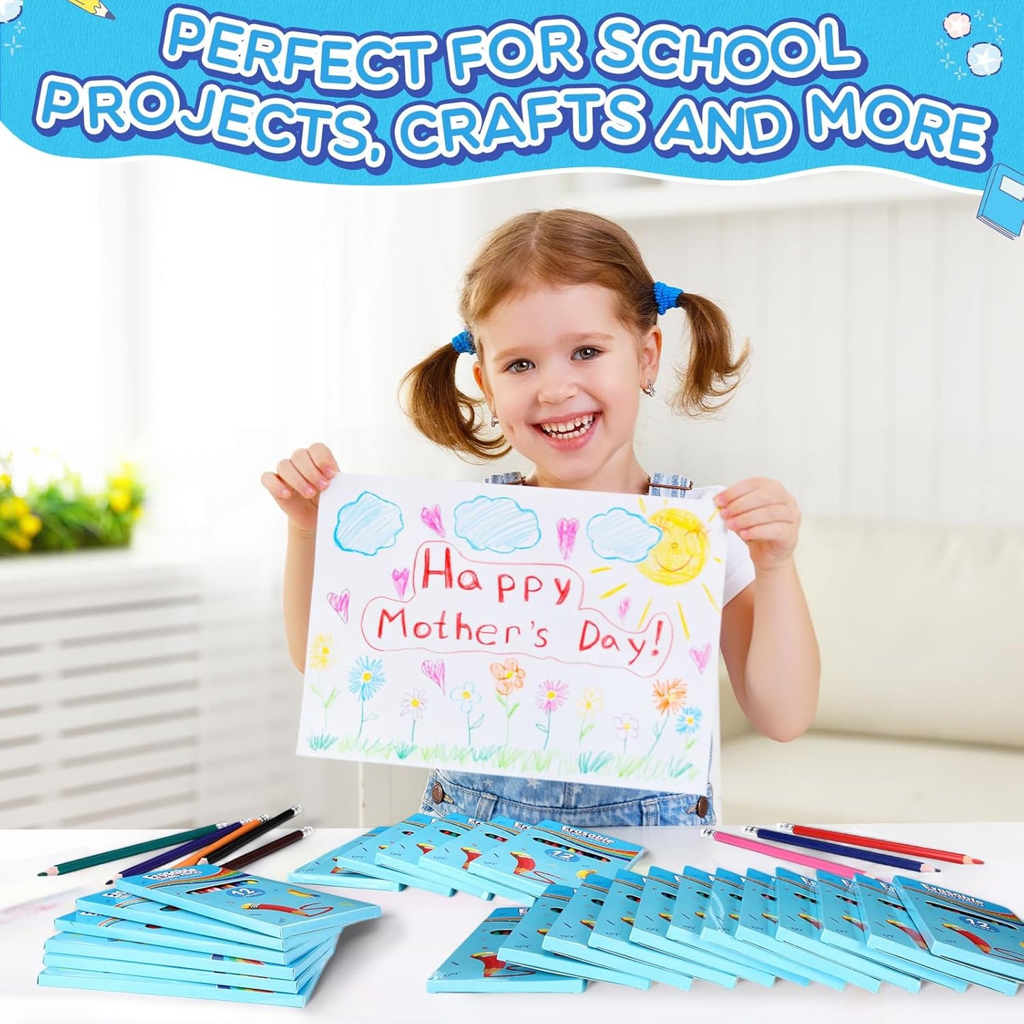 32 Sets 384 Pack Erasable Colored Pencils 12 Colors Pencils Smooth Colors with Erasers for Drawing Sketching Coloring Books Kids Adults Beginners Artists School Coloring Supplies