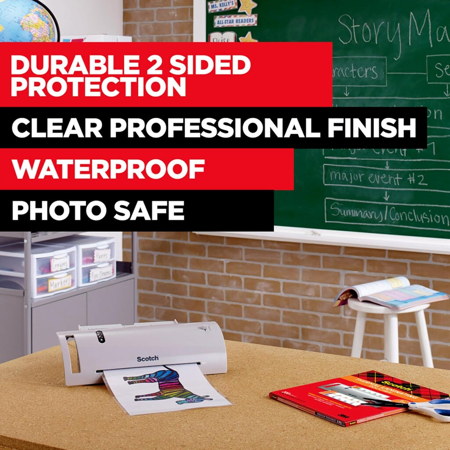 Scotch Thermal Laminating Pouches, 100 Count, Clear, 5 mil, Laminate Business Cards, Small Banners, Essays, Office or School Supplies, Fits Letter Size 8.9x11.4 in Paper