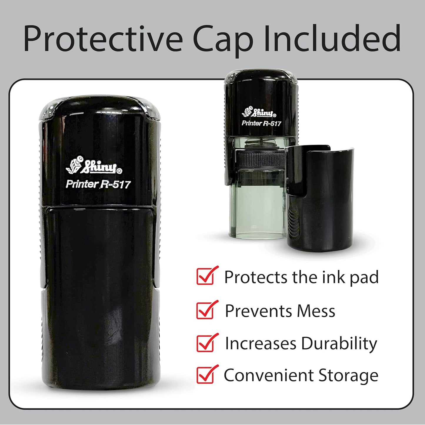 Shiny Cool Apple Teacher Stamp, Round Self Inking Stamp for Classroom, Blue Ink