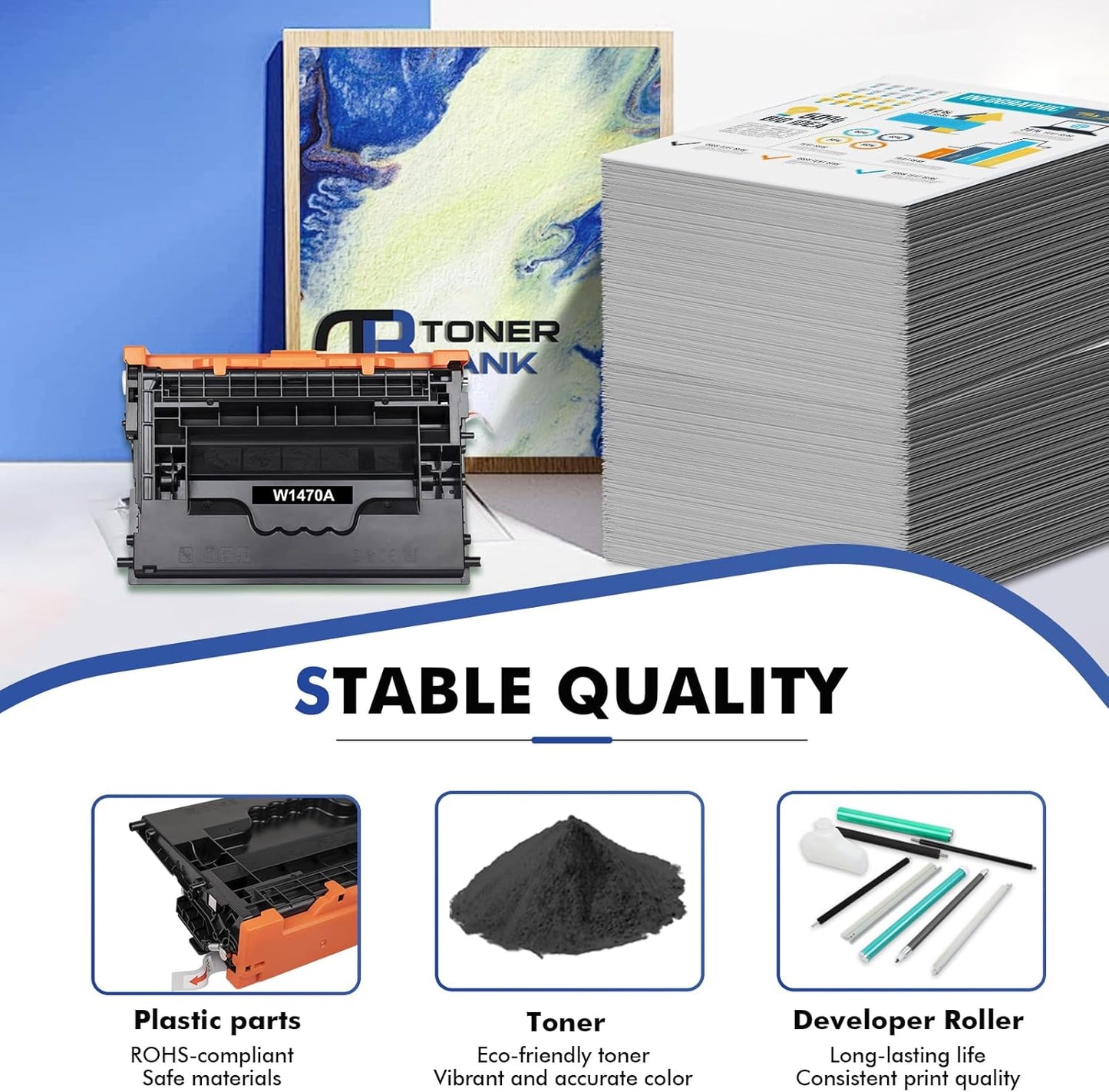 147A Black Toner Cartridge Compatible for HP 147A W1470A 147X W1470X for Enterprise M610n M611dn M611x M612dn M612x MFP M634h M635fht M635h M636fh Printer Ink (1-Pack)