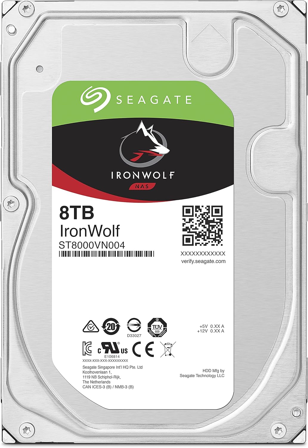 Seagate IronWolf 8TB NAS Internal Hard Drive HDD – 3.5 Inch SATA 6Gb/s 7200 RPM 256MB Cache for RAID Network Attached Storage – Frustration Free Packaging (ST8000VNZ04/N004)