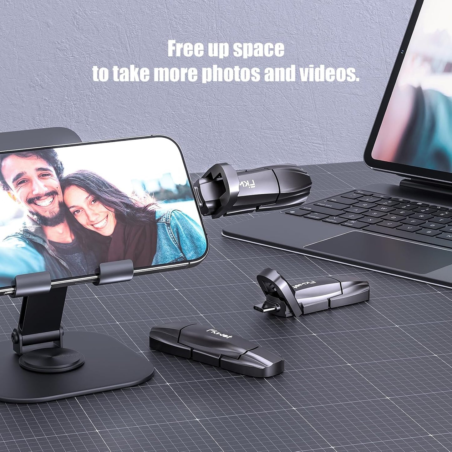 External SSD USB Flash Drive 256GB, Up to 550MB/s 2-in-1 Type C+ USB A USB3.2 Gen2 Solid State Thumb Drive SSD Stick for iPhone 15/16/Android/Windows/Mac/PC/Laptops