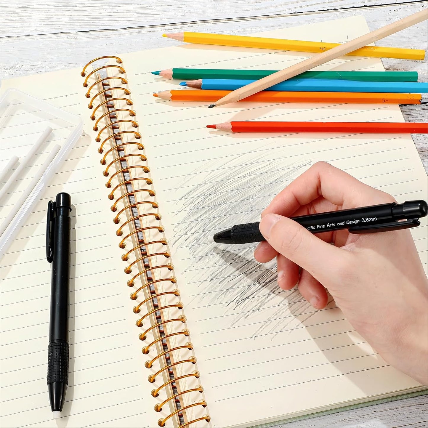 Eersida Retractable Eraser and Refill Mechanical 3.8 mm Pen Style Art Erasers for Artists Drawing Painting, Students Teacher Adult Office School Home(4 Packs)