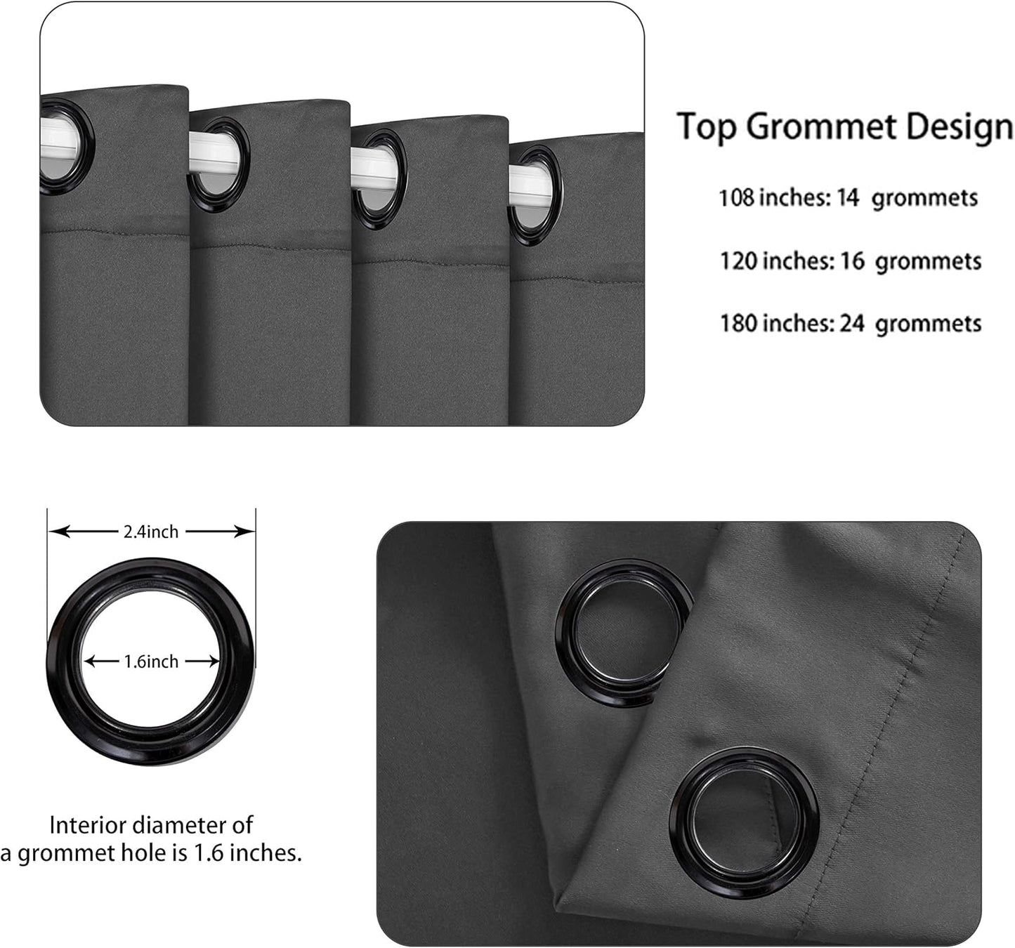 BONZER Extra Wide Room Divider Curtain Total Privacy Wall Grommet Top Thermal Insulated Blackout Curtains for Slide Window, 96L x 120W Inch (8L x 10W ft), 1 Panel, Dark Grey