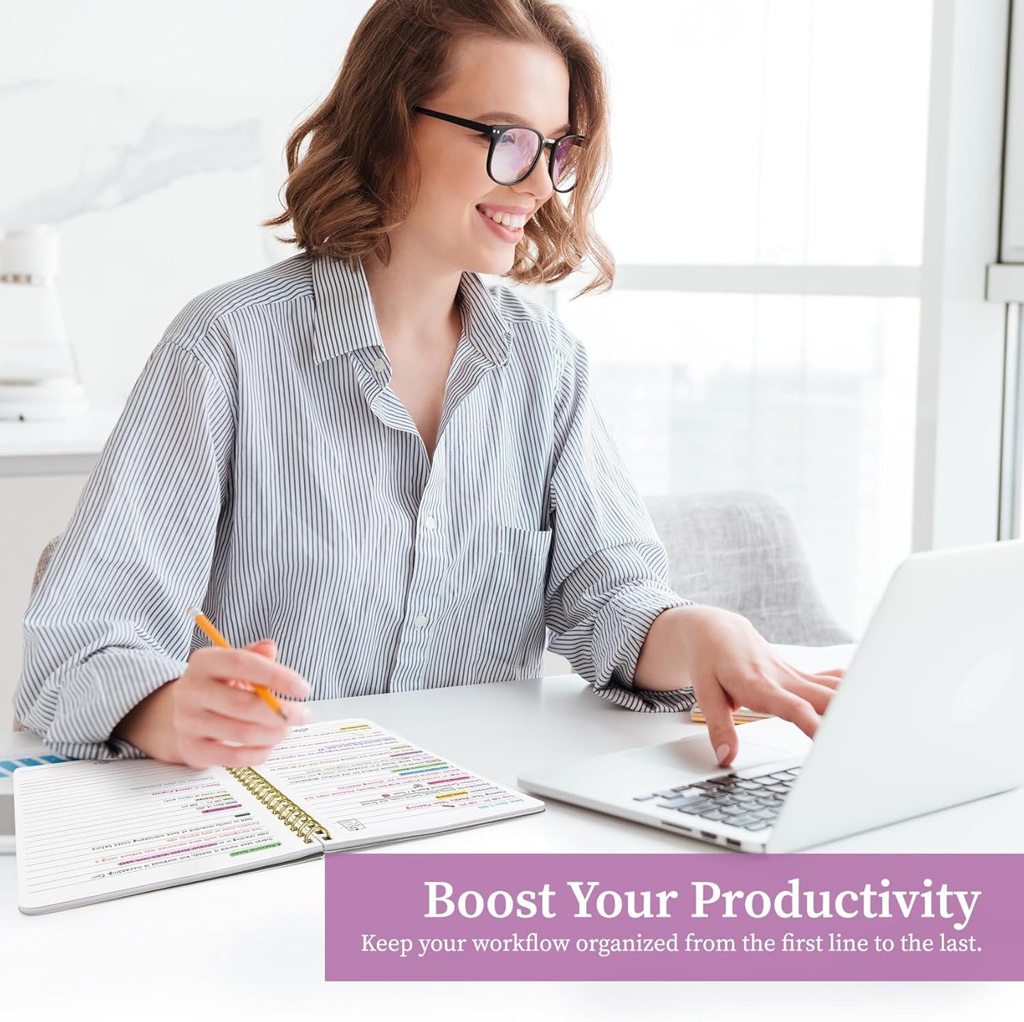 Taja Aesthetic Set of 3 Spiral Notebook for Work, A5 Cute Pretty Lined Journal for Women & Writing, College Ruled Journaling Notebooks, Perfect for School & Office Supplies - Serene Pastel