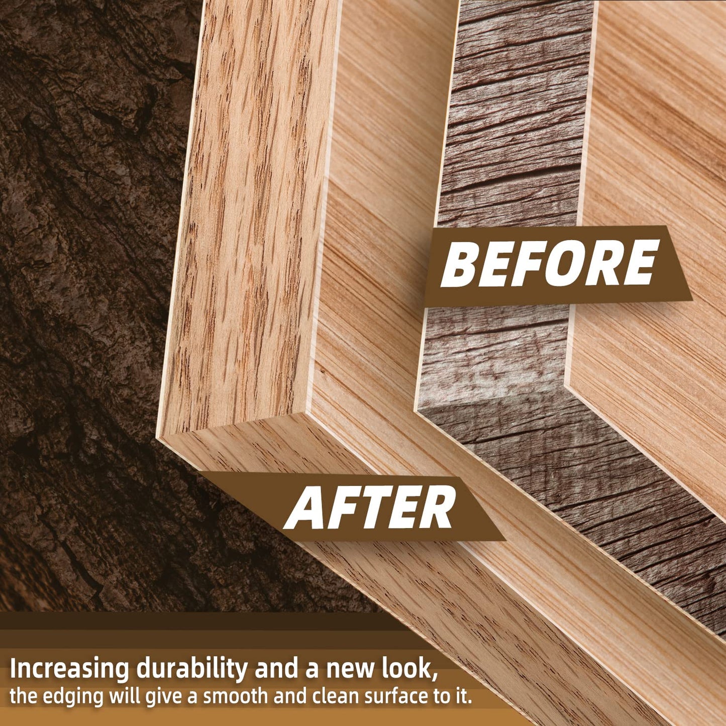 GSCIT Club Red Oak Edge Banding, 1 inch x 500ft roll of Veneer Edge Banding Pre-glued Flexible, Wood Tape Banding for Cabinet Repair Furniture