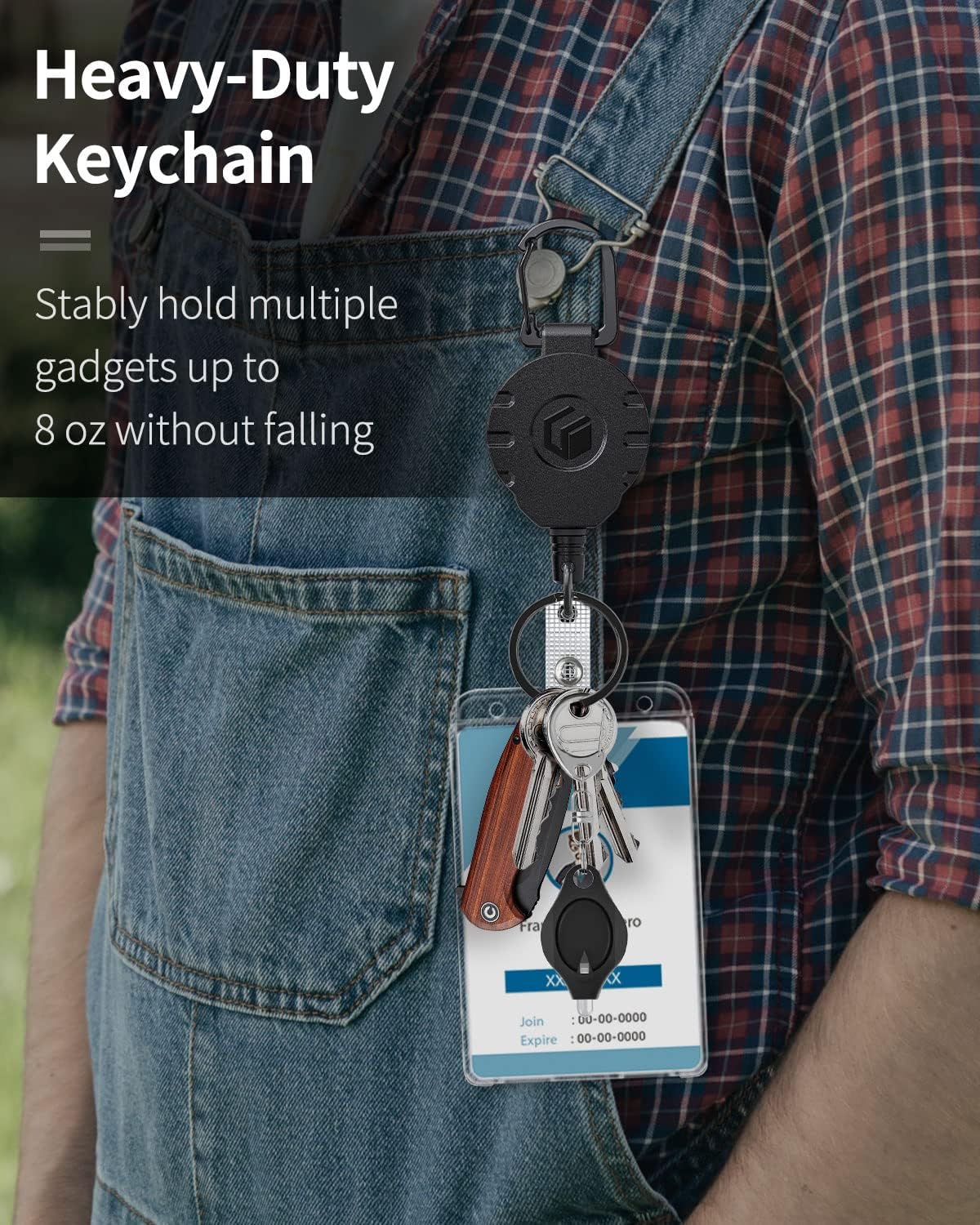 Uniclife 2-Card Thumb-Slot Badge Holder Vertical Clear Plastic Case with Retractable Keychain Badge Reel for up to 8 oz Hard Card Protector for IDs Credit Cards Driver’s Licenses and Passes