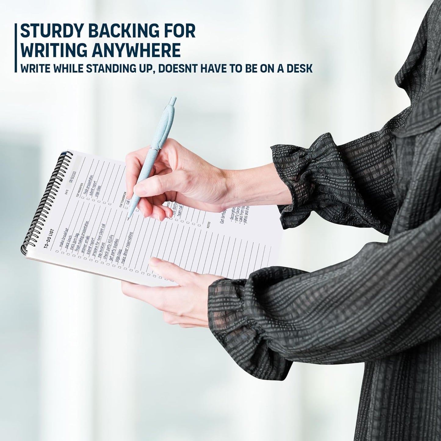 Of a Happy Kind To Do List Spiral Notepad 8.5x11 52 Sheets - Multiple Functional Sections - Daily Planner Notebook - Task Todo Checklist, Agenda Note Pad for Work