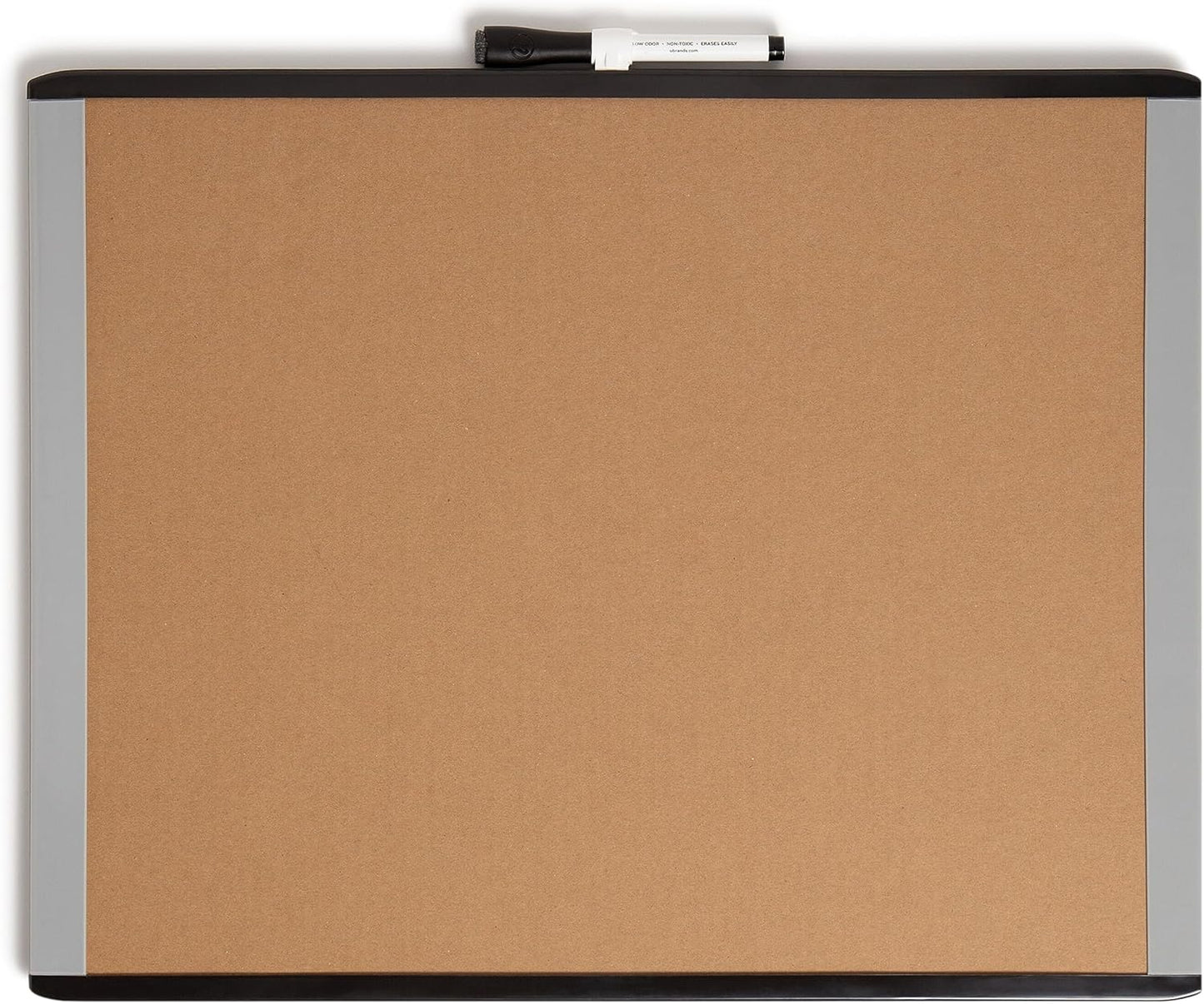 U Brands 3-in-1 Magnetic Dry Erase Calendar White Board, Black and Gray Frame, Magnet and Marker Included, 16" x 20" (6712U00-01)