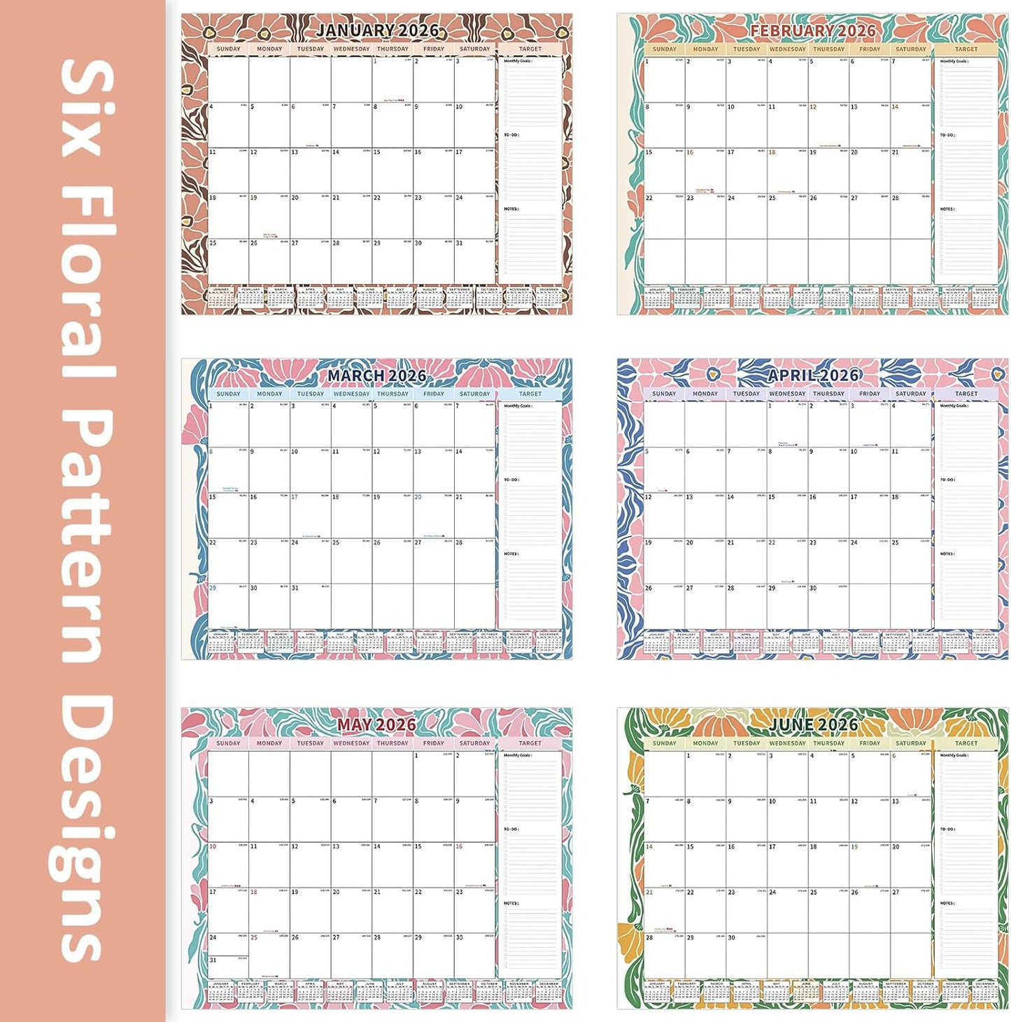 Ospelelf Desk Calendar 2025-2026 Large 22'' x 17'', 2025 Monthly Desktop Calendar, 18 Month Family Calendar, Use July 2025 - Dec 2026