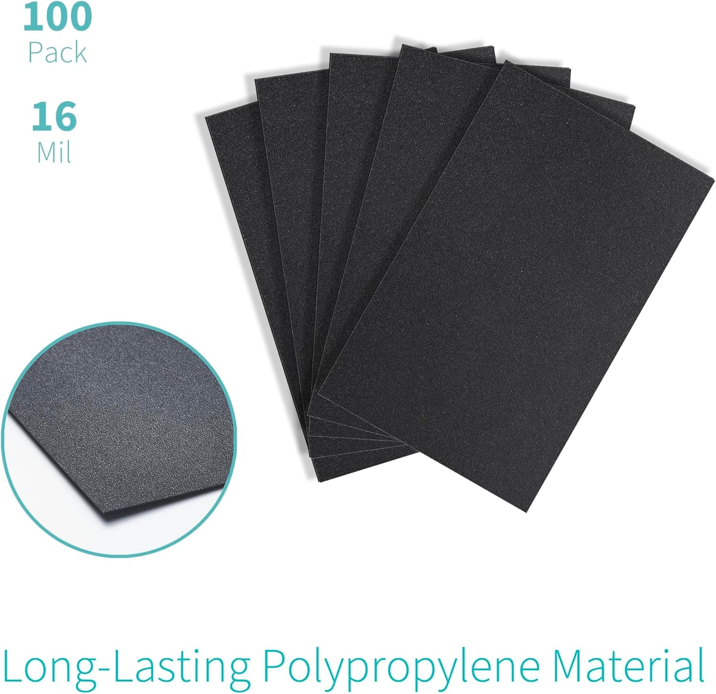 Binditek 100 Pack 16 Mil Sand-Textured Polycover, 11 x 17 Inches Binding Front and Back Covers, Lightly Sanded Finish, Heavyduty Presentation Covers, Tabloid, Black