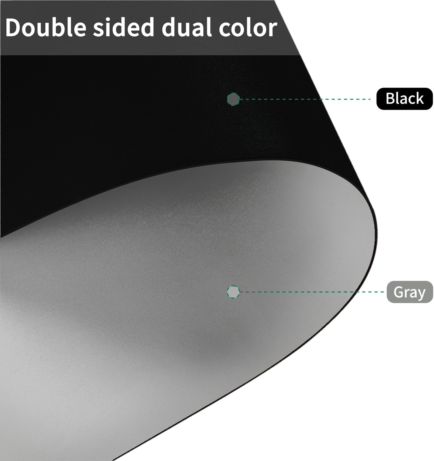 Leather Desk Mat,1.8mm Thick,12x42 Inch Desk Cover,Desk Protector Mat,Dresser Cover Top,Nail Table Mat,Dresser Cover,Quartz Countertop Protector,Table Sticker Cover(Black+Gray,12×42)