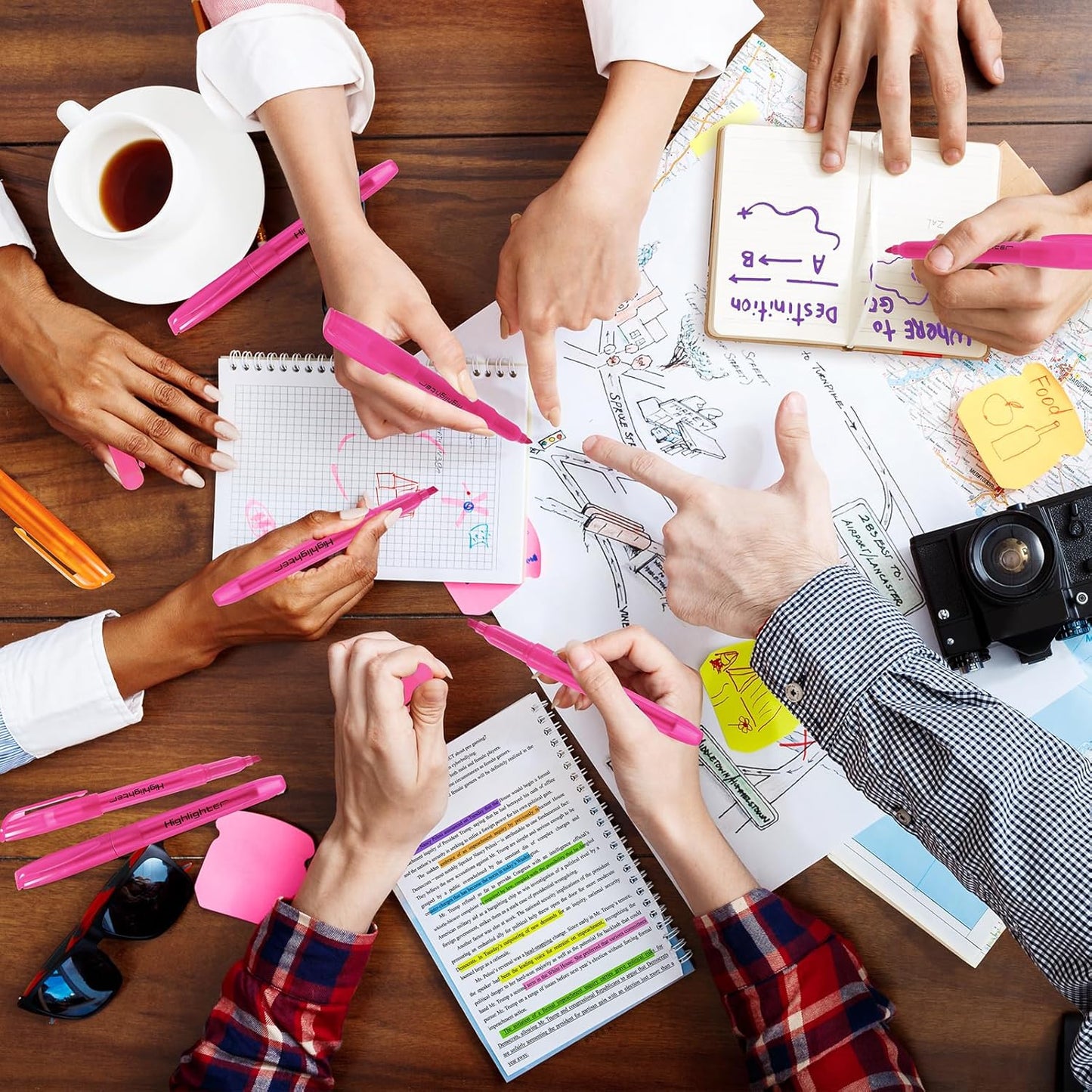 GORWARE 156 Pack Highlighters, Chisel Tip, 6 Assorted Colors, Non-Toxic Highlighter Markers for Adults Kids Highlighting in Home School Office (156)