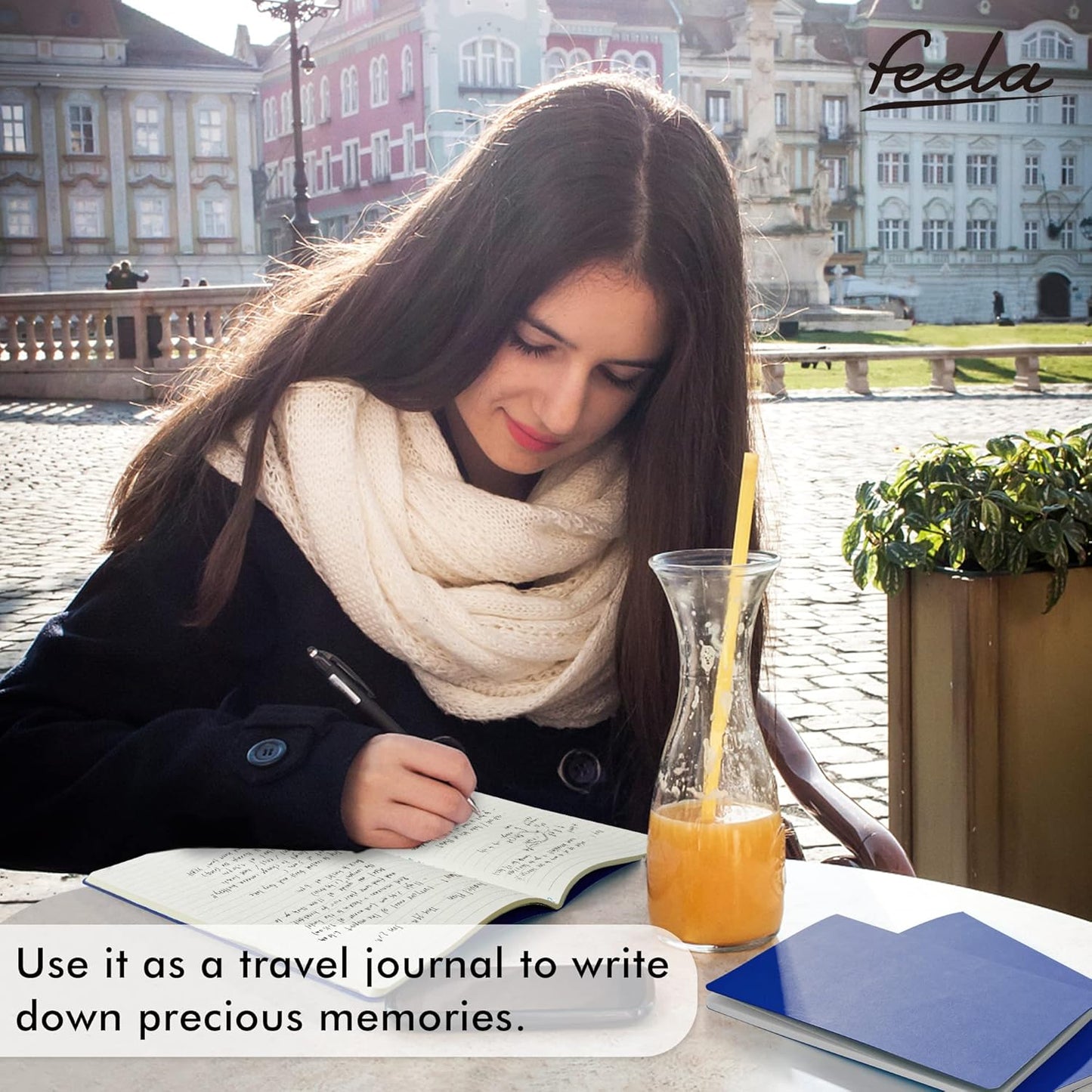 8 Pack Soft Cover Journal Bulk, Feela Notebooks College Ruled for Work, Lined Travel Journal for Women Men, Note Taking Notebook School Supplies Business Writing, 8.2” x 5.5”, A5, Navy