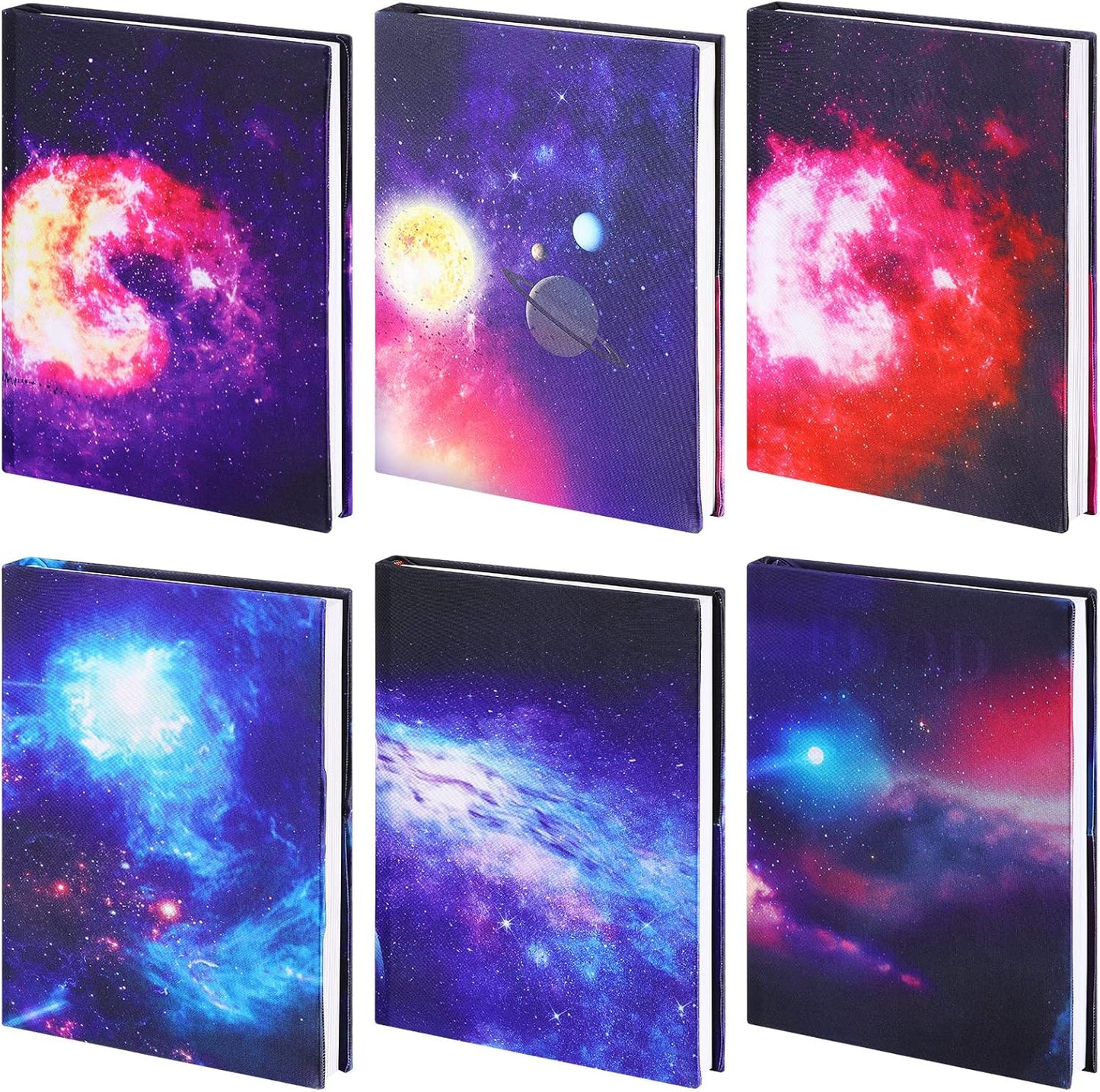 6 Pack Stretchable Book Cover Jumbo Fabric Book Covers Colorful Pattern Print Book Protector Washable Reusable Protective Textbook Cover for Hardcover Textbooks up to 9 x 11 Inch (Star Pattern)