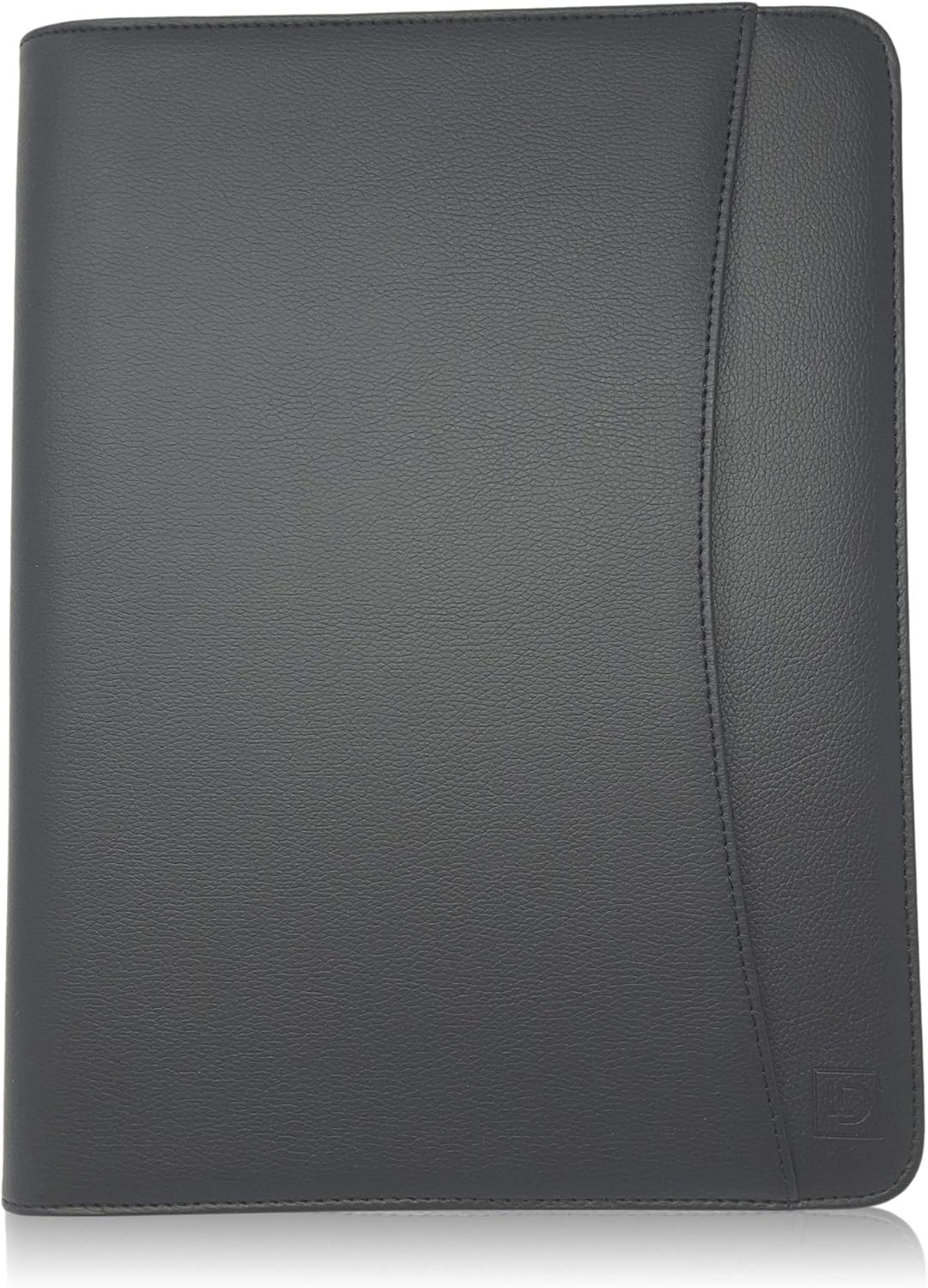 Matt Black Zippered Portfolio Binder - Lean PU Leather Business Executive Portfolio Organizer Folder - Padfolio for Men & Women with US Letter Notepad & Gift Box by Lautus Designs