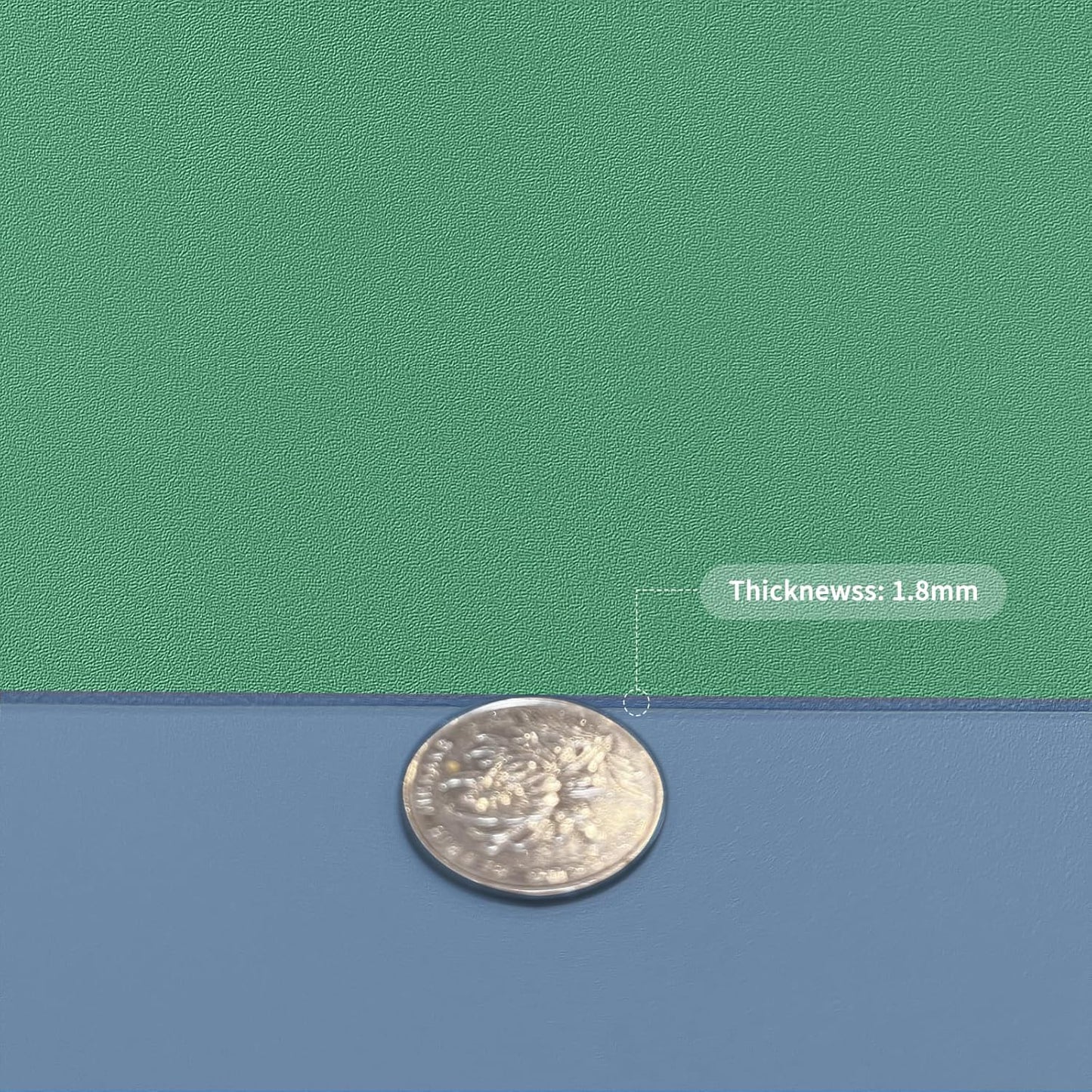 Leather Desk Mat,1.8mm Thick,15.75x63 Inch Desk Cover,Desk Protector Mat,Dresser Cover Top,Nail Table Mat,Dresser Cover,Quartz Countertop Protector(Grayish Blue+Dark Green,15.75x63)