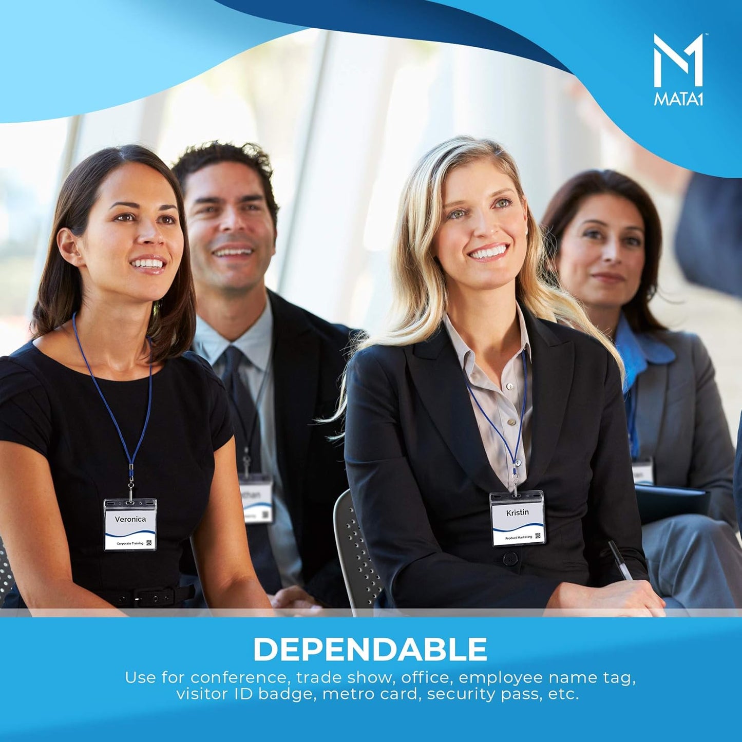 Mata1-USA Plastic Extra-Thick Horizontal Card Protector (Clear, 4x3 Inch, 250 Pack), Large Size No Zipper ID Name Badge Holder