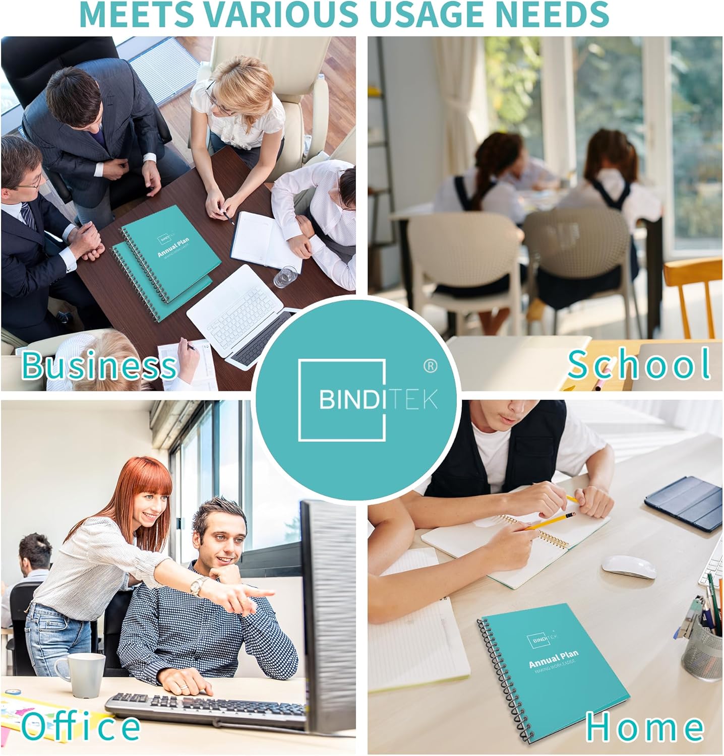 Binditek 100 Pack 7 Mil PVC Plastic Binding Covers, 8.5 x 11 Inches, Letter Size, Square Corners, Un-Punched, Office Supplies