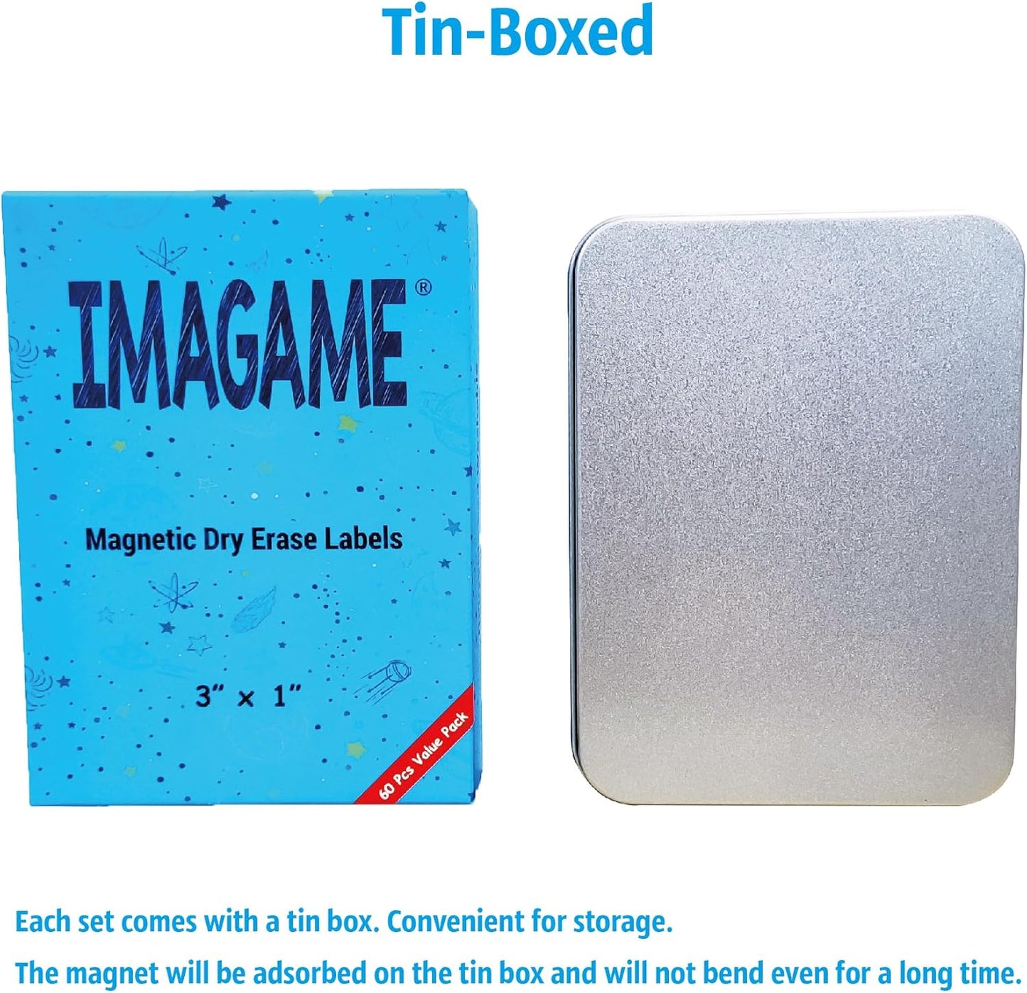 Magnetic Dry Erase Magnets Labels 3x1 inches, Reusable Name Tags, Organizing Schedules in Office/Classroom. Work on Fridge/White Board (Yellow 60Pcs)