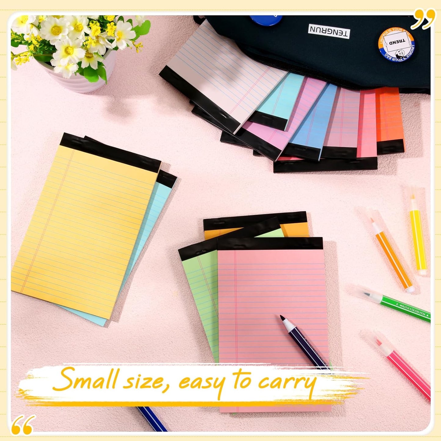 Fuutreo 12 Pcs 5" x 8" Legal Pad Writing Notepads 50 Sheets Small Legal Pad Narrow Ruled Multiple Color Lined Paper for School College Office Supplies Work (Multicolor)