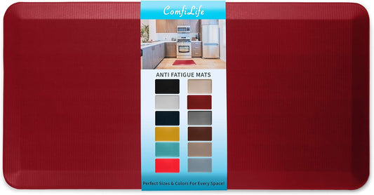 ComfiLife Anti Fatigue Floor Mat – 3/4 Inch Thick Kitchen Mats for Floor, Standing Desk Mat, Kitchen Rug – Comfort at Home, Office – Durable – Stain Resistant – Non-Slip Bottom (20" x 39", Red)