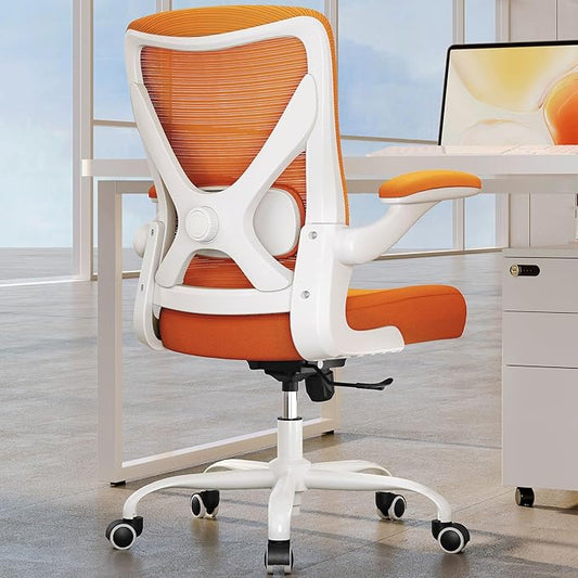 Ergonomic Office Chair - Home Office Desk Chairs Comfy, Computer Chair Ergonomic, Office Chairs with Lumbar Support, Executive Task Chair for Adults, Comfortable for Long Hours (Orange)