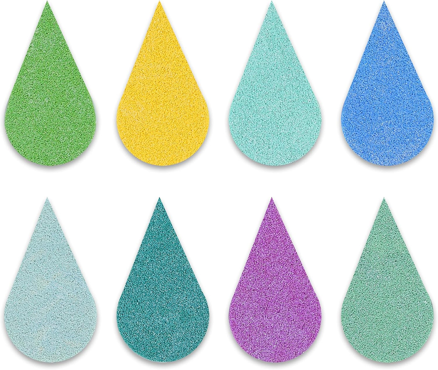 YPSelected 8 Assorted Multi Colours Waterdrop Shaped Craft Rubber Stamps Petal Ink Pads for Paper Wood Fabric (Set 1030)
