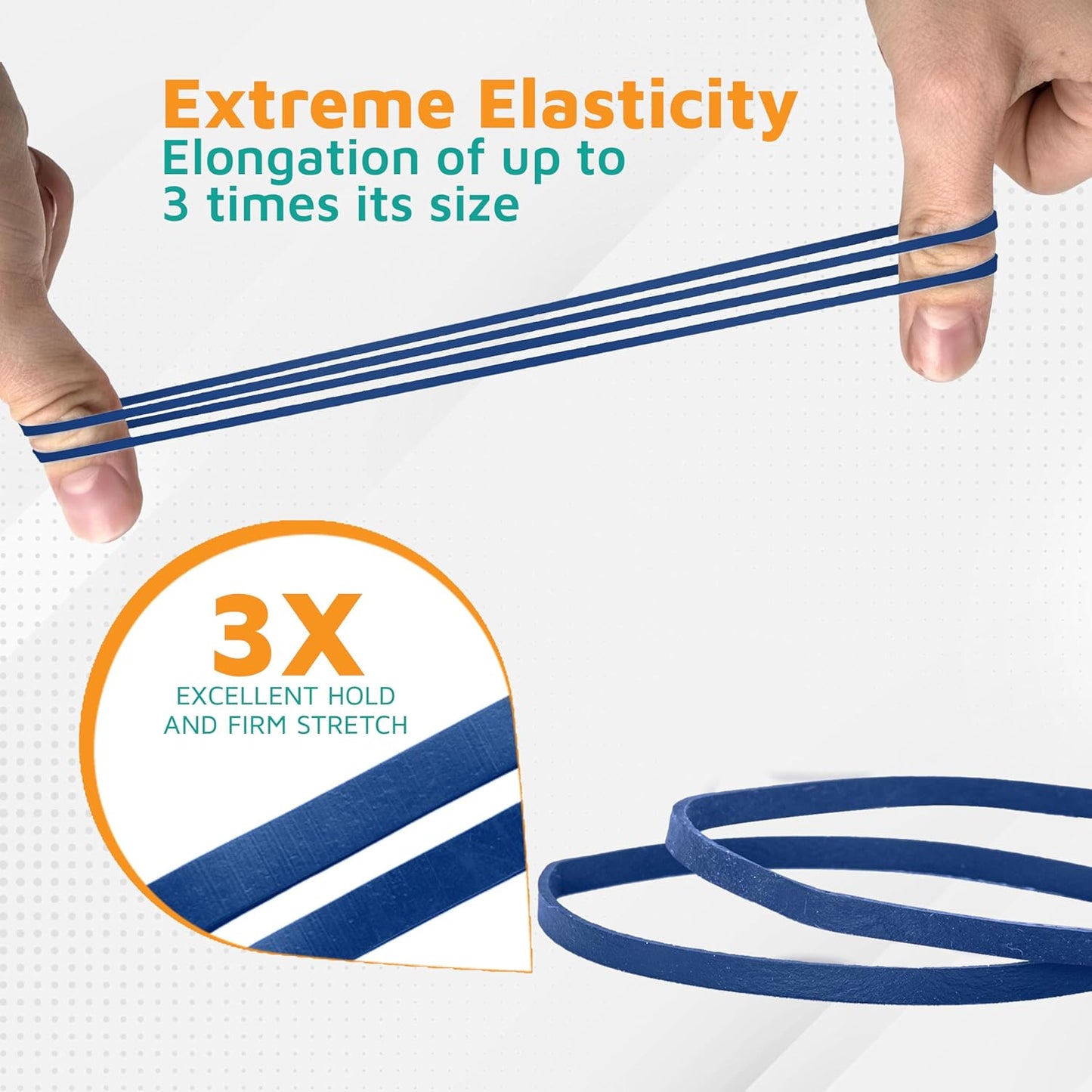 PlasticMill Blue Rubber Bands Size 33 (3 1/2" x 1/8") - #33 Colored Rubber Bands Office Supplies - Strong, Elastic Bands for Crafts, Balloon Garland, Cash, File Folders (100-Pack)