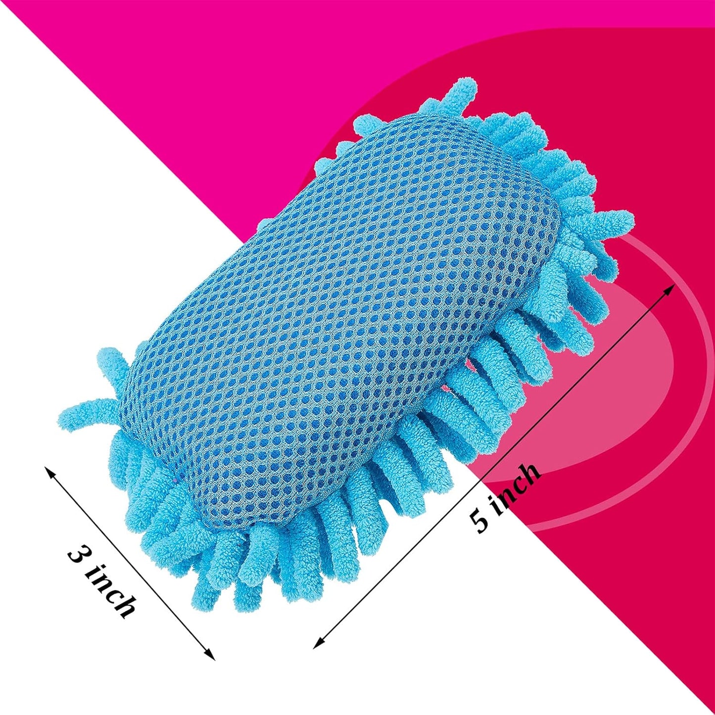 Zonon 4 Pieces Dry Erase Eraser Microfiber Shag Washable Whiteboard Eraser for Markers, Chalk, Classroom, Home and Office(Blue, Pink)