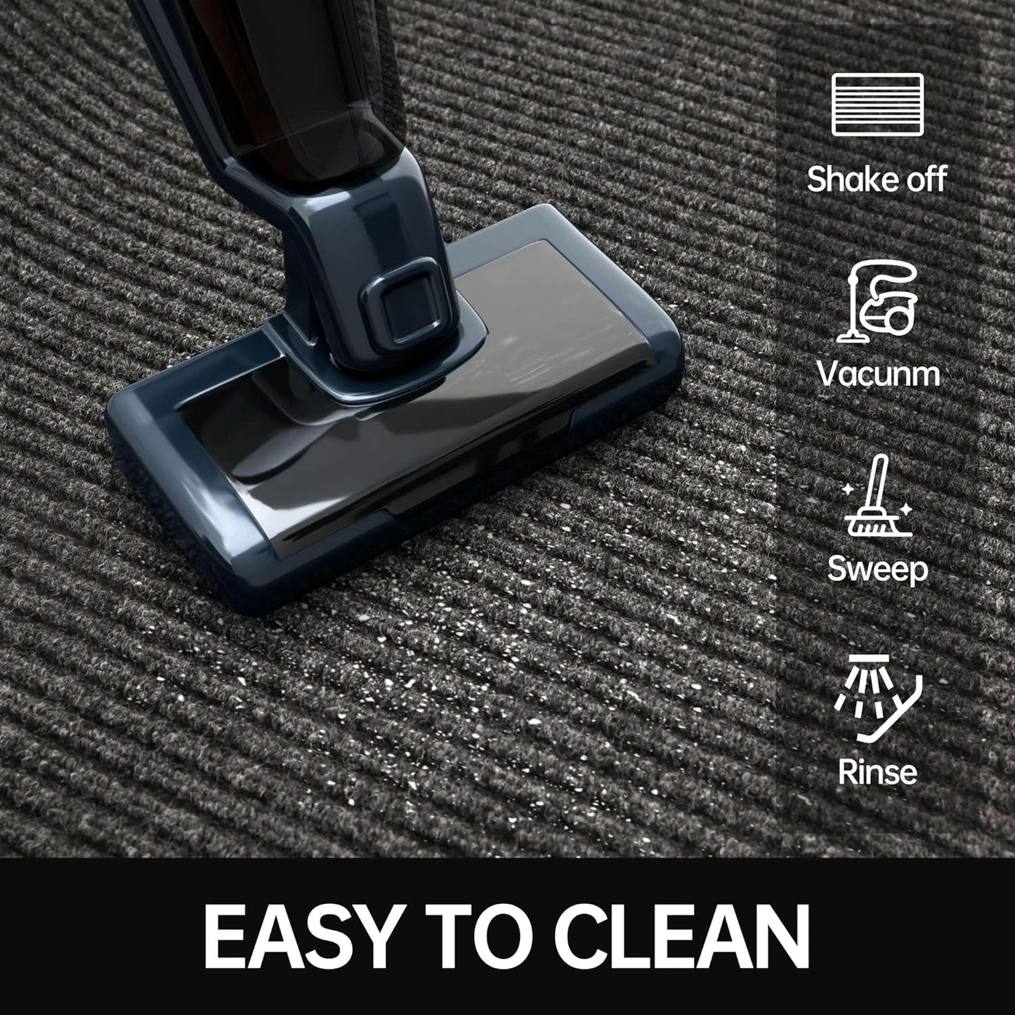 Front Door Mat, 3' x 10' Heavy Duty Indoor Outdoor Welcome Mat for Entryway, Commercial Entrance, Low Profile, Non-Slip, Durable Rubber Backing for Patio, Home