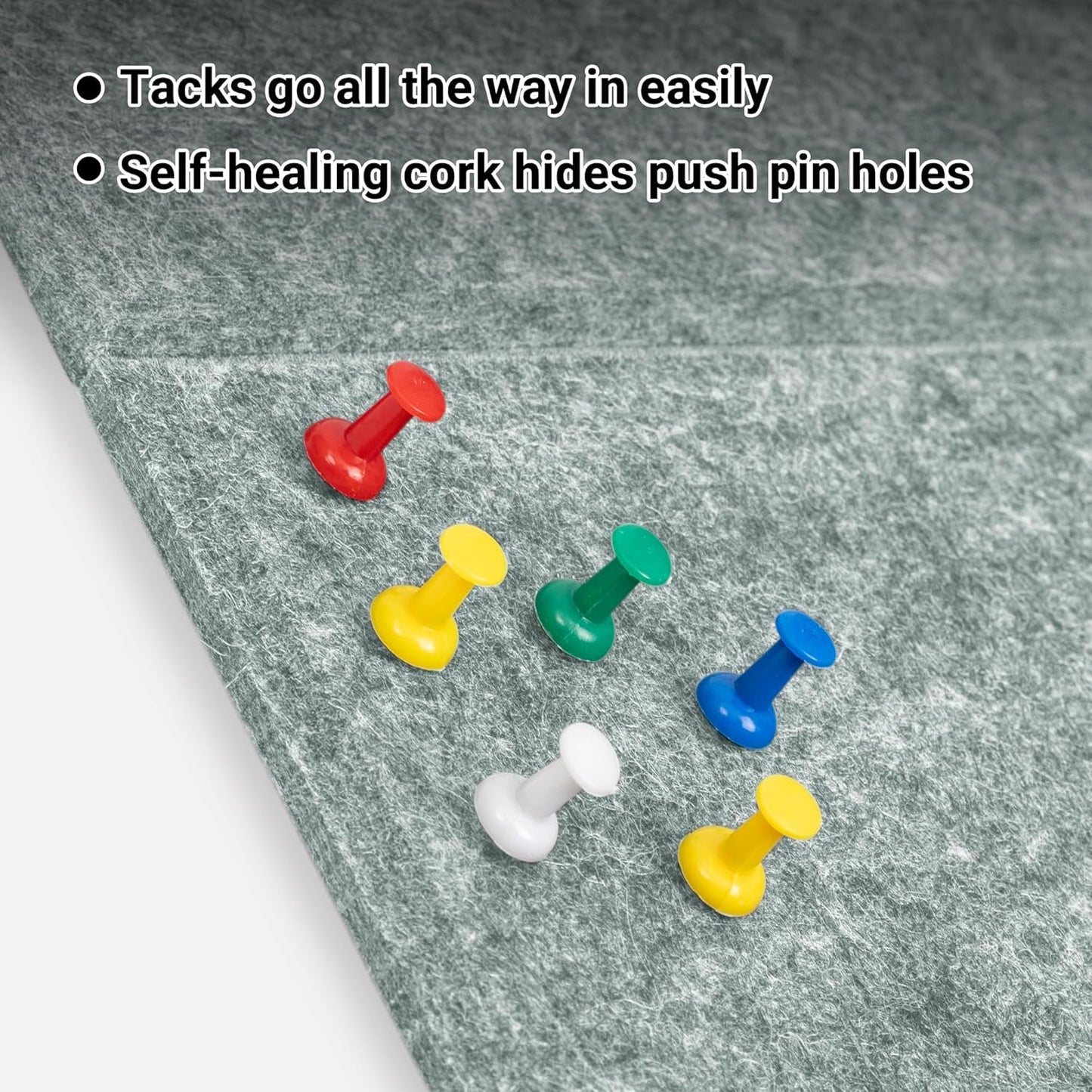 AKTOP Cork Board Bulletin Board 24"x36", 6 Pack Removable Felt Cork Board Tiles for Wall, Large Corkboard Notice Pin Board for Office, School & Home,24 Safe Adhesive Tabs, 20 Push Pins, Grey