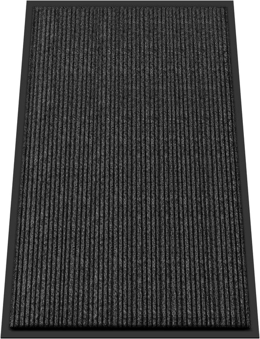 Kuyal Front Door Mat, 3'x5' Indoor Outdoor Entrance Mat, Commercial Floor Mats Inside Outside Entrance, Heavy Duty Durable Welcome, Rubber Backing Non Slip Outdoor Mats for Entryway,Black